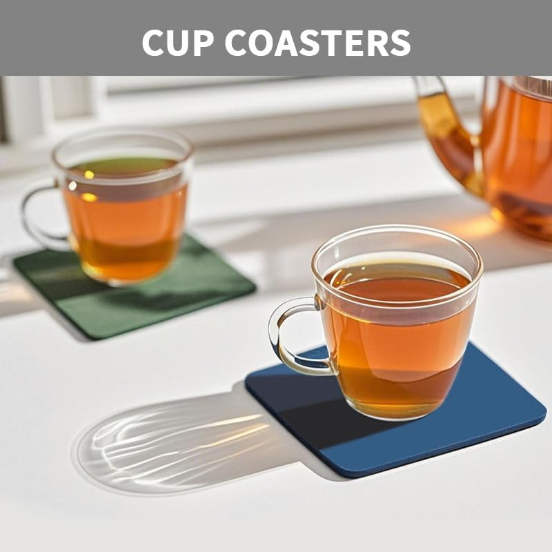 6 PCS Double Color Cup Coasters (Light Deep Grey)