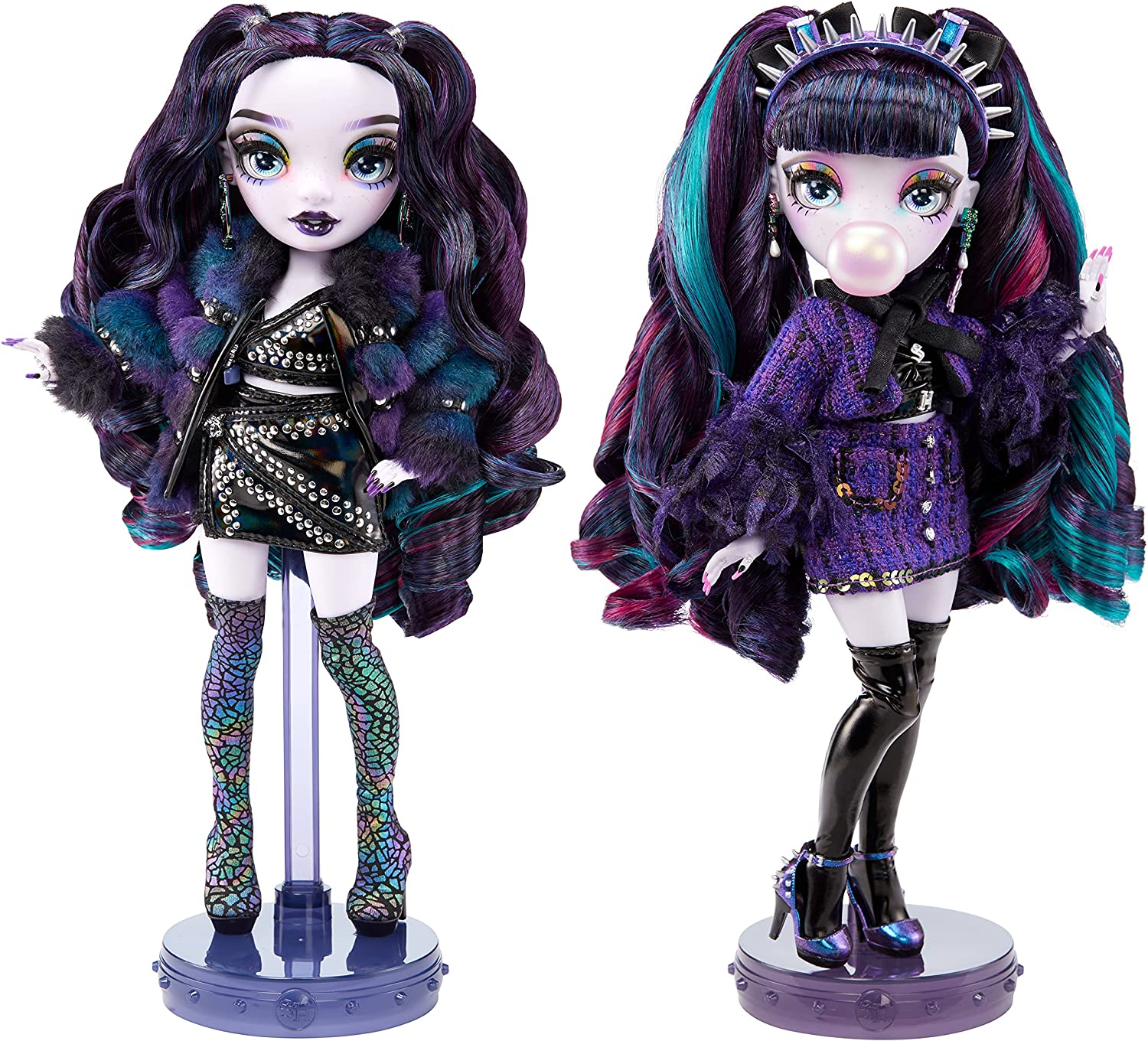 RAINBOW HIGH Shadow High Special Edition Twins- 2-Pack Fashion Doll. Purple and Black Designer Outfits with Accessories, Great for Kids Ages 6+ and Collectors, Multicolor image number 4