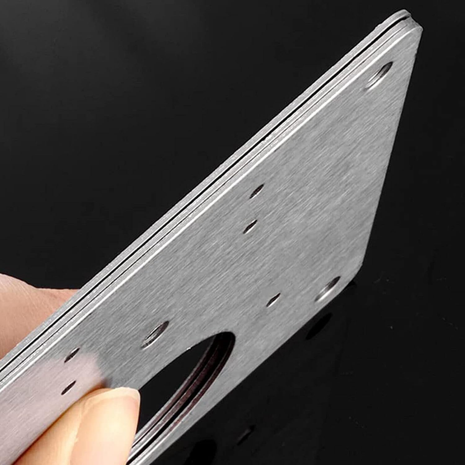 10 PCS Cabinet Hinges Repair Plates, Stainless Steel Kitchen Cabinet Door Hinge T Fixing Screws Kit Cupboard Door with Holes for Furniture Cabinet Drawer Cabinet image number 6