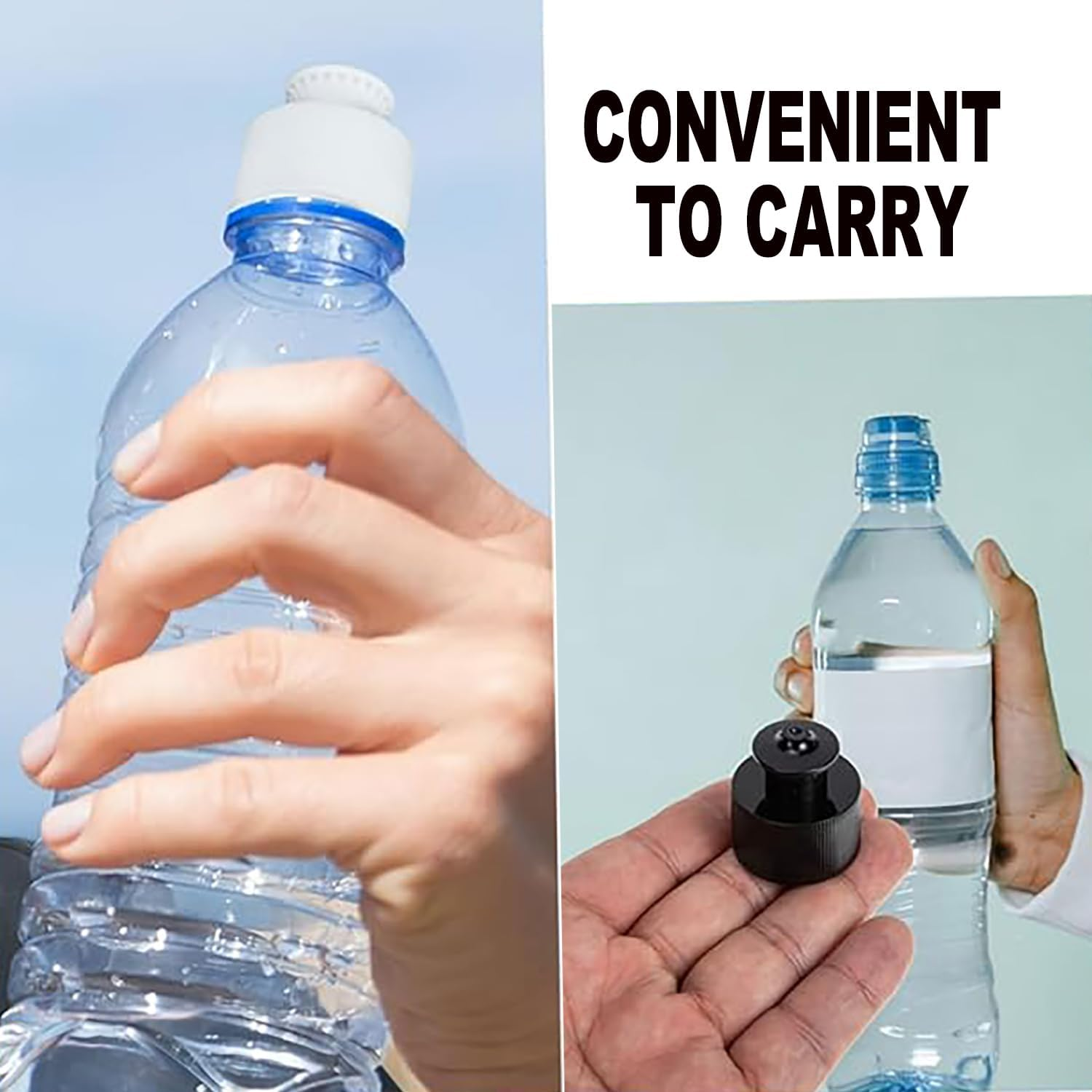 Plastic Push Pull Replacement Bottle Caps, Pack of 30, White Sports Water Bottle Cap Water Bottle Lid Replacement Water Bottle Accessories Empty Refill Bottle Caps - Black image number 3