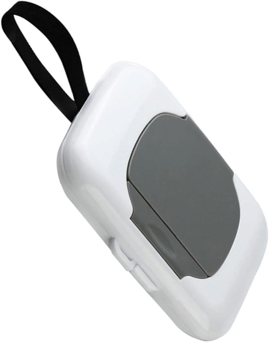 1Pc Travel Wipe Holder Reusable Wet Wipe Container Box Strollers Hanging Dispensers Refillable Wipe Case Safe Wet Storage Wipe Holders Wipes and Holders（Gray） image number 1