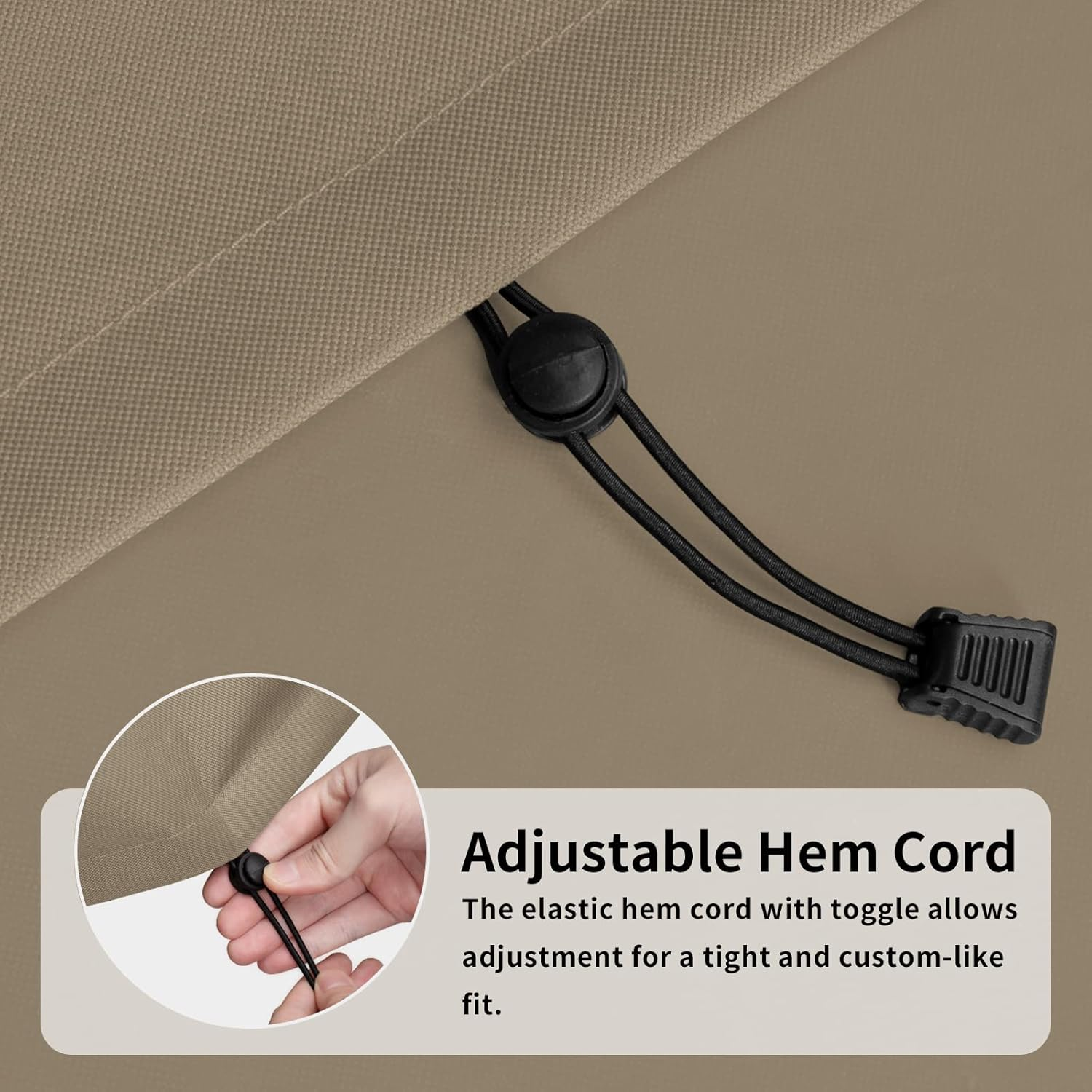 Easy-Going Heavy Duty 600D Outdoor Daybed Cover 75 Inch UV Resistant Patio round Sofa Cover Waterproof Outdoor Canopy Daybed Sofa Cover with Air Vent 75" Dia X 35"/18" H, Camel image number 3