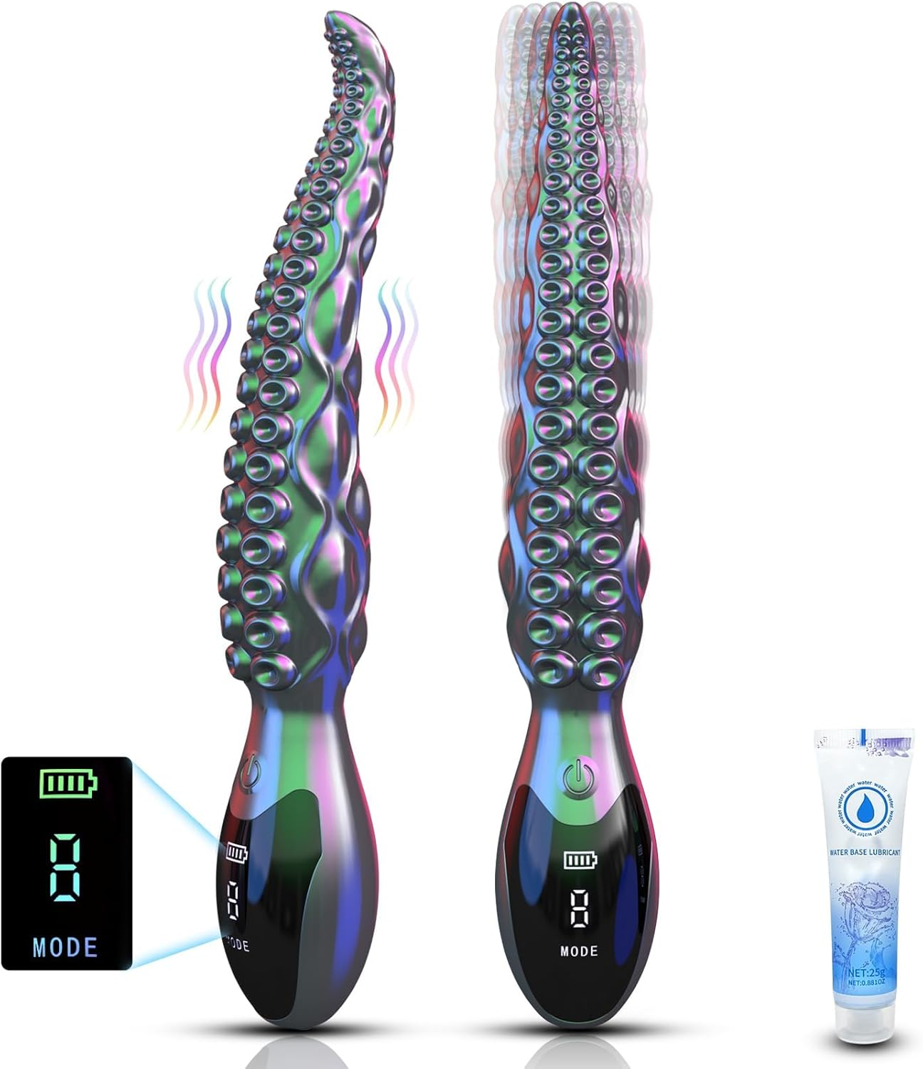 Funflick 10.6" Thrusting Dildo Vibrator Sex Toys - Monster Dildo Vibrator with Octopus Texture & 9 Vibration Modes & LED Display, Thick Dildo for G Spot & Vagina & Anal Stimulation, Silicone Adult Toys, Prostate Massager Anal Plug, Quiet & Portable & Waterproof Adult Sex Toys, Magnetic Charging Sexual Wellness Products, Best Huge Dildo for Her, Him & Couples image number 5