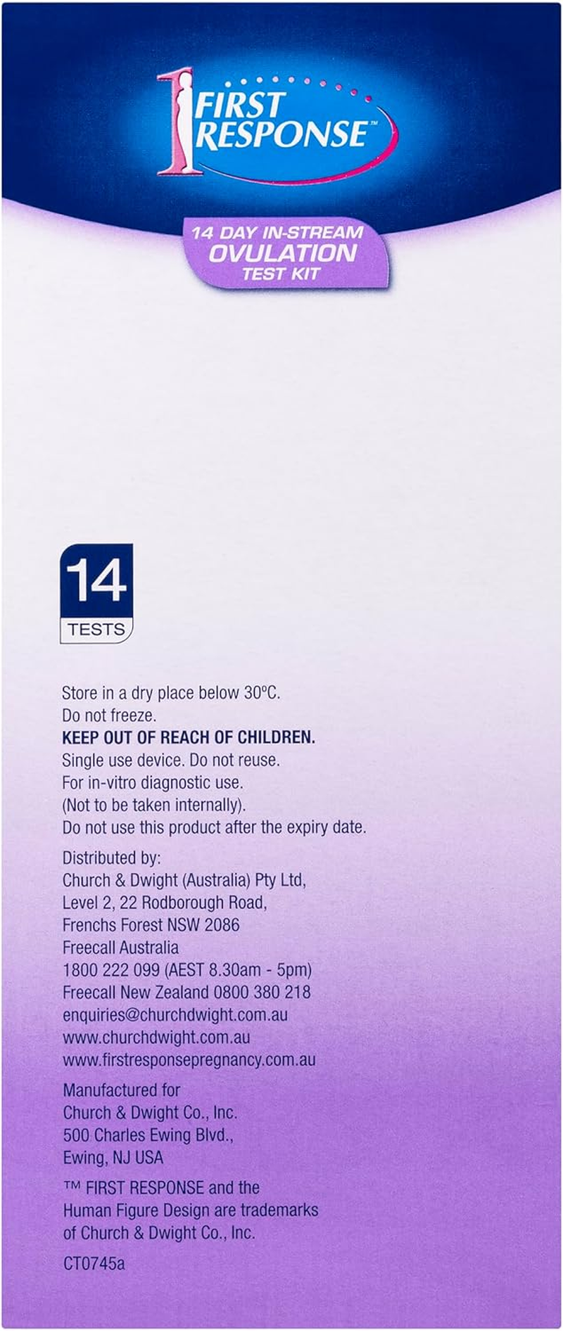 First Response 14 Day Instream Ovulation Test Kit - 99% Accurate - Easy to Read - Test at Any Time of the Day - Predicts Your Two Most Fertile Days - 14 Pack image number 5