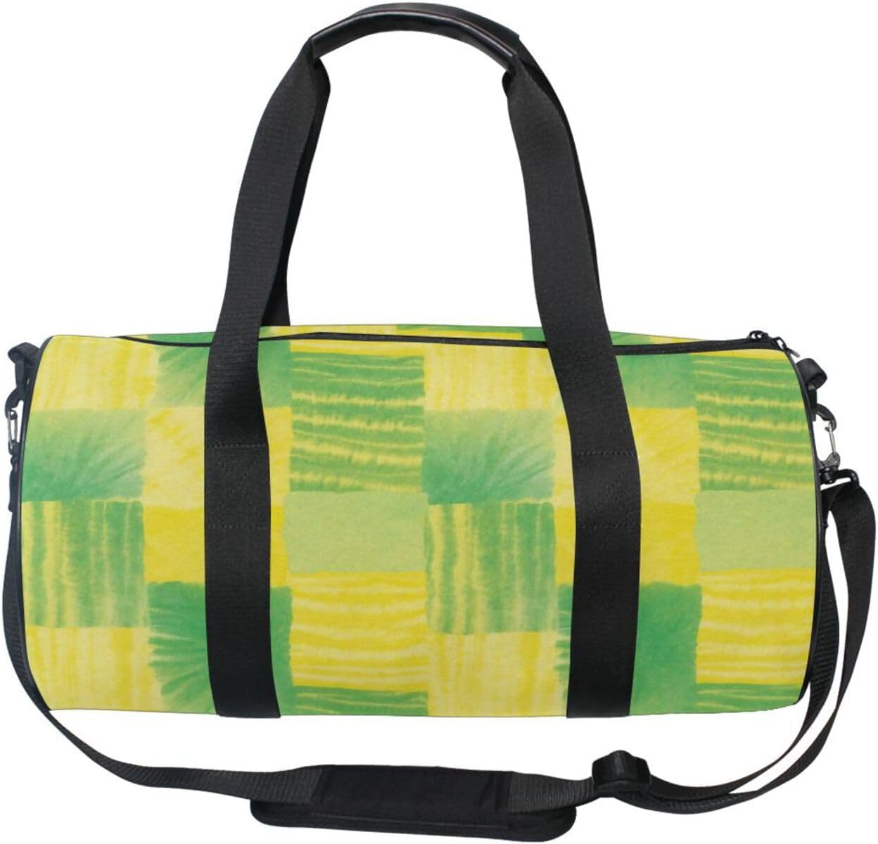 Irregular Tie-Dye in Yellowish-Green Luggage Travel Bag Sports Tote Gym Bag Yoga Large Capacity image number 3