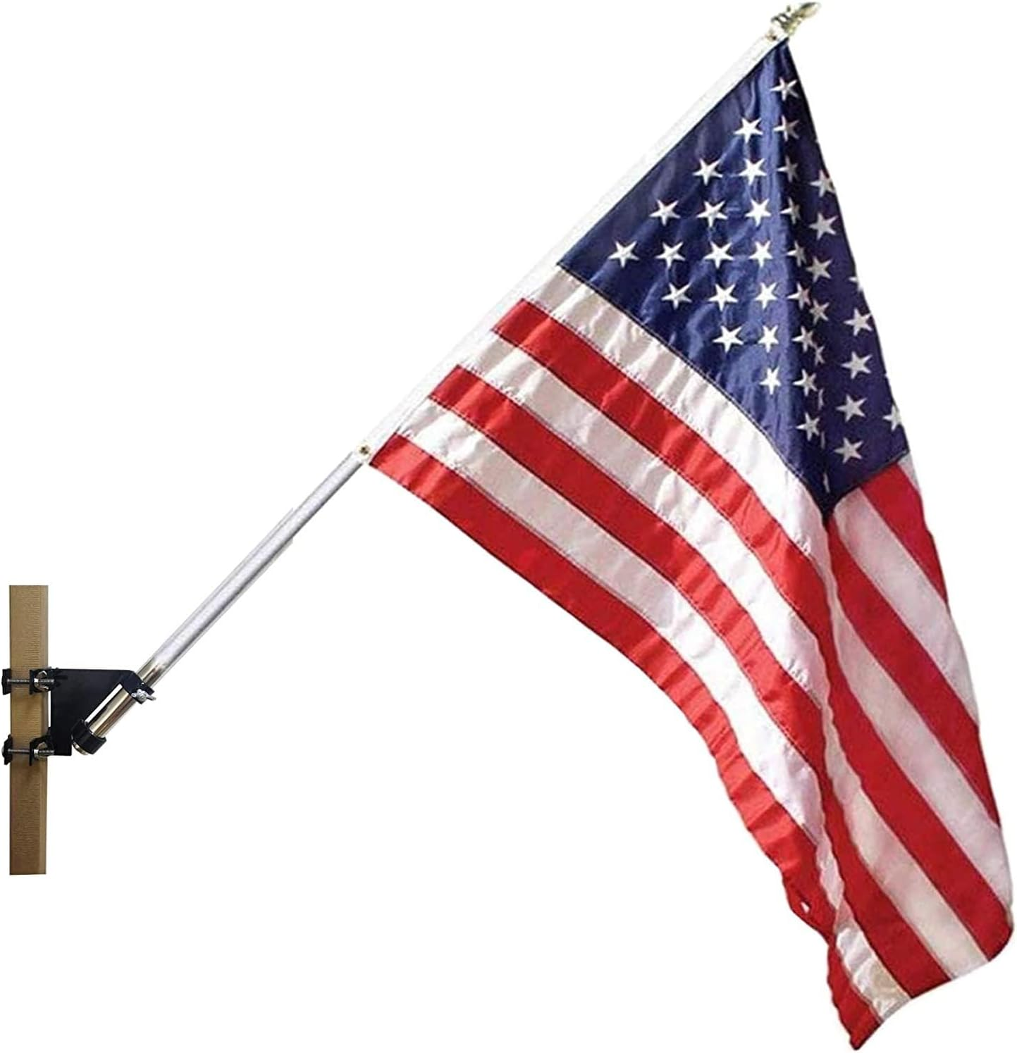 Flagpole Mount Bracket Fit for Balcony Railing Flag Pole Holder Clamp,No Drilling Flag Pole Holder for Railing,Flag Pole Holder Adjustable,Multi-Position Flag Pole Mounting Bracket（Black image number 6