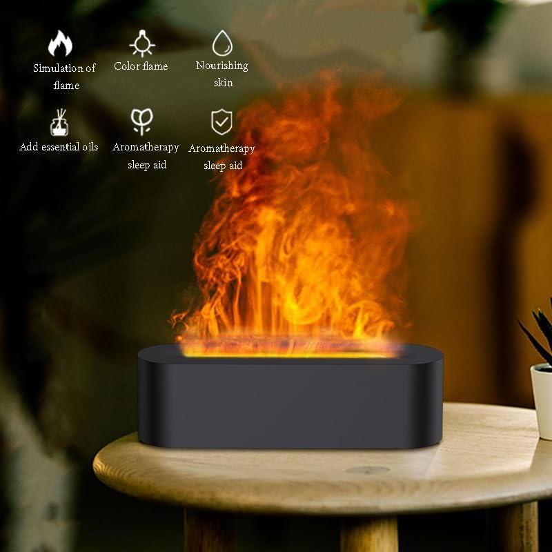 Flame Air Diffuser Humidifier Portable Noiseless Aromatherapy Diffusers Essential Oil Diffusers for Household Office Yoga with No-Water Auto Shut-Off Protection image number 5