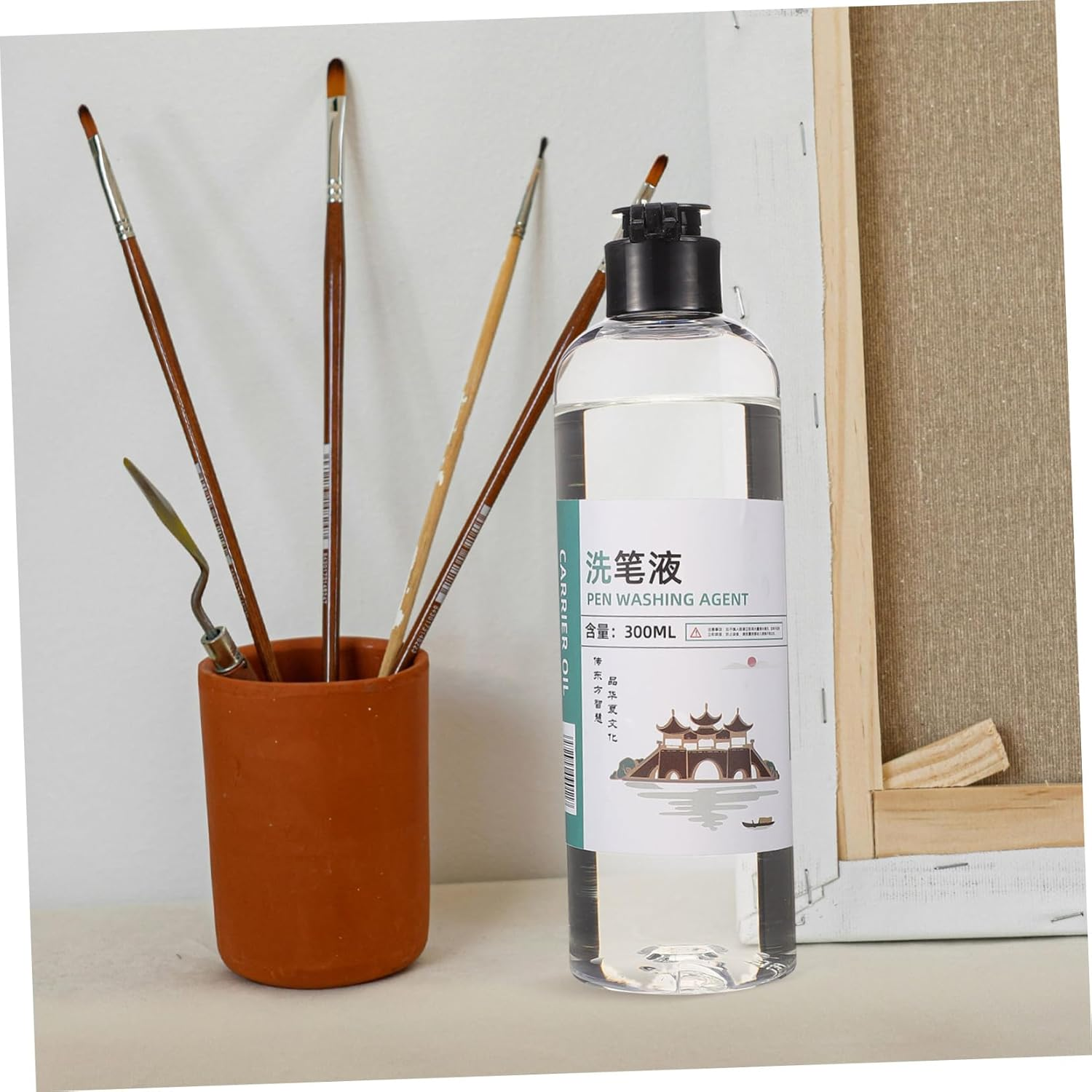 LALAFINA Convenient Paint Brush Cleaner Liquid for Oil Acrylic Painting Efficiently Removes Residue Protects Brush Bristles Supply Tool image number 6