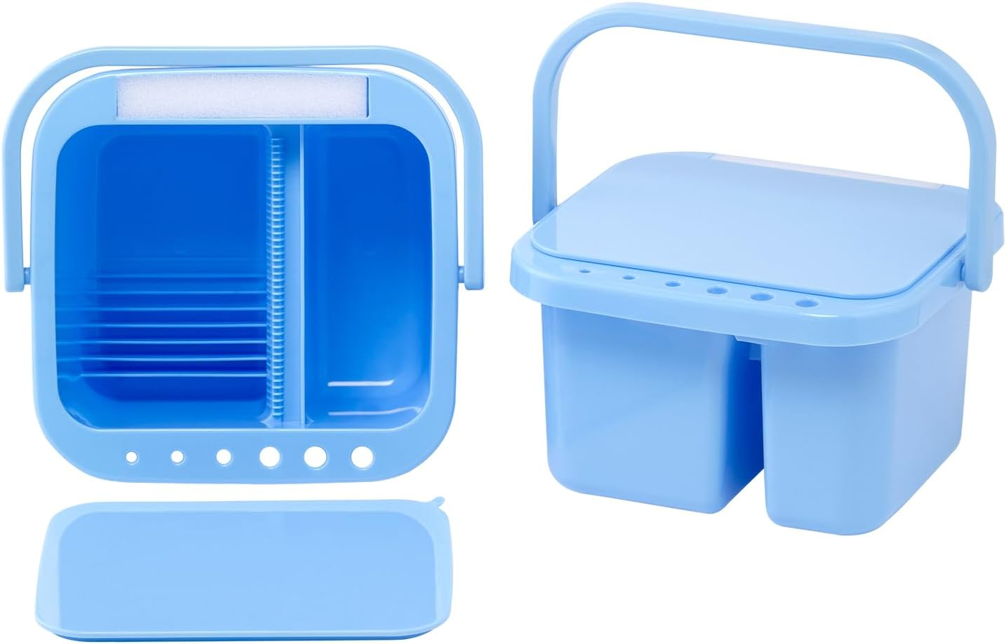 MEEDEN Multi-Function Plastic Brush Cleaner: 6 Hole Paint Brush Washer with 5 * 4'' Palette Lid - All-In-One Design for Art Lovers