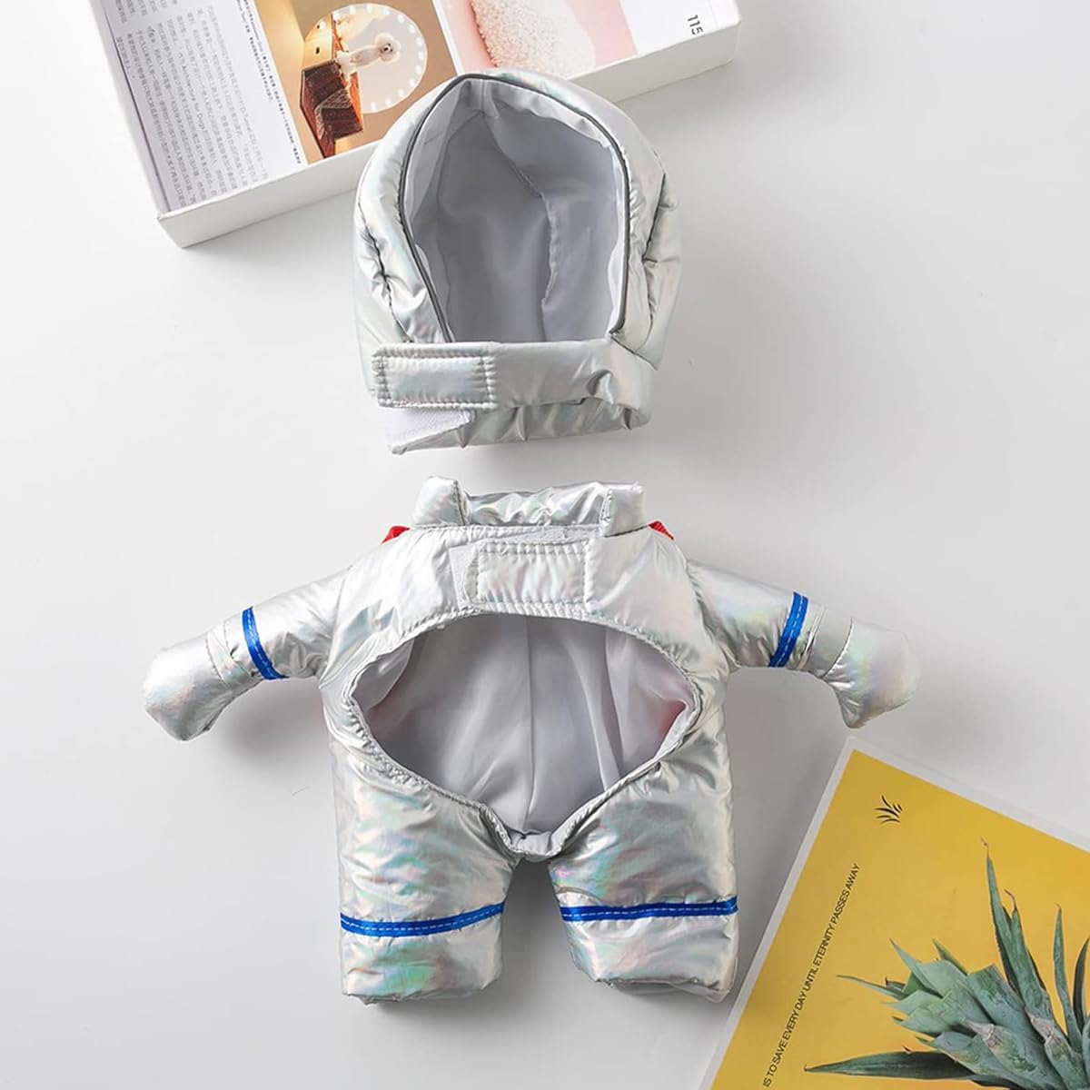 AIMALL Pet Astronaut Costume for Small Dogs & Cats &ndash; Funny Halloween Spacesuit Outfit with Hood, Reflective Metallic Fabric, Velcro Closure &ndash; S to XL Sizes image number 6