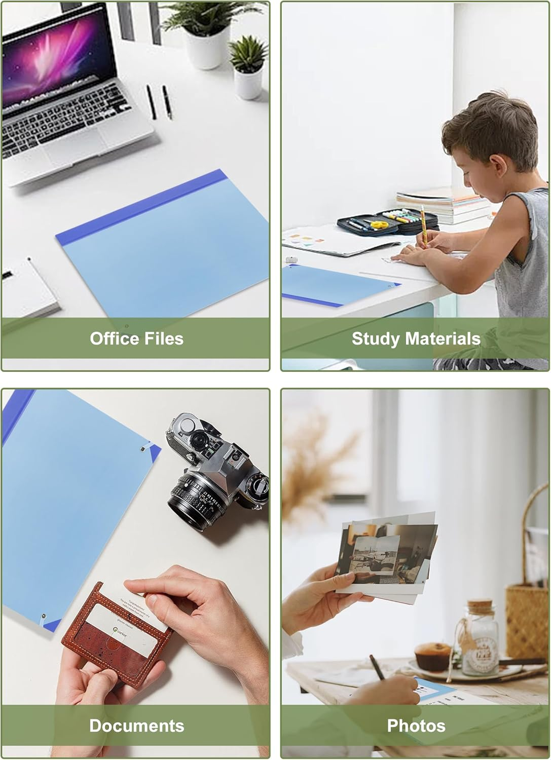 Gugxiom in Case I Go Missing Binder, Document Organizer Folio with Pockets & Labels, Paper Accordion File Organizer, for Classeur Important Document, Home School Office Supplies (Blue) image number 4