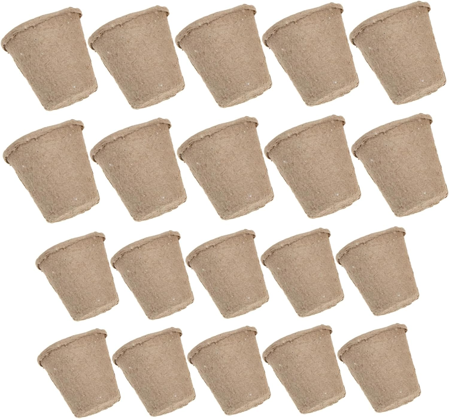 CIYODO 40 Pcs Biodegradable Paper Pulp Nursery Cup round Starter Pots Drainage for Indoor Garden Vegetable Transplanting image number 4