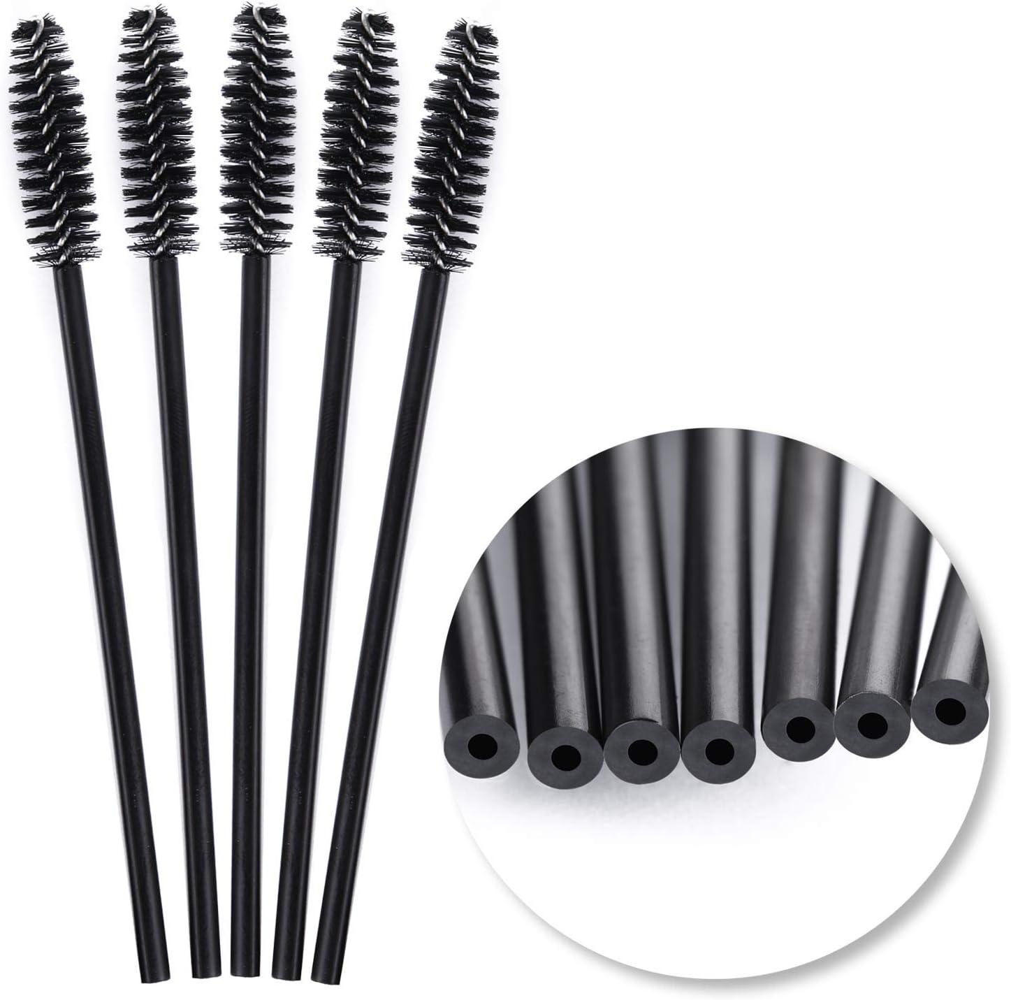 Tbestmax 200 Disposable Mascara Wand Eyebrow Brushes Spoolies Applicator for Eyelash Extension Makeup Kits image number 2