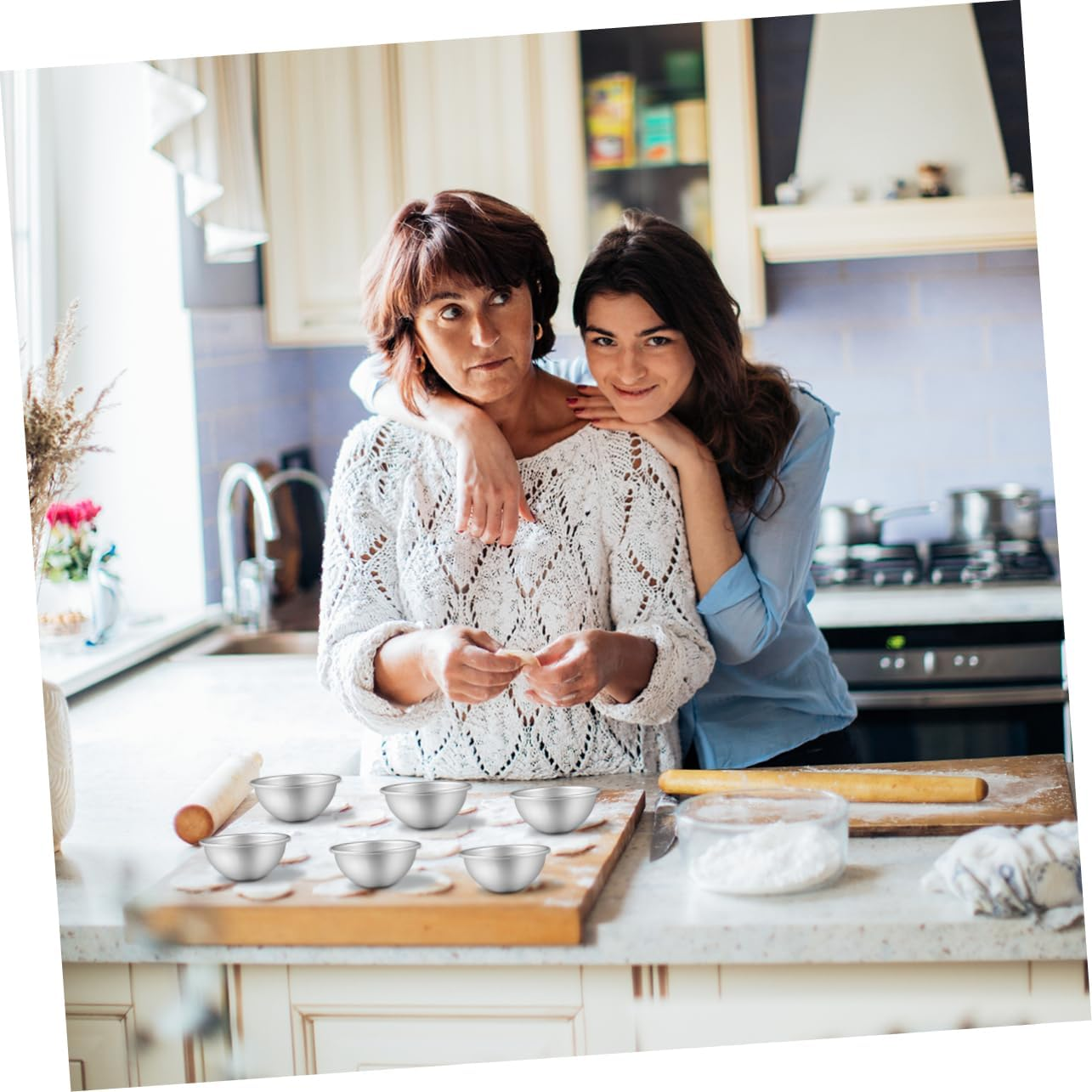 4Set Aluminum Alloy Bath Bomb Mold Bath Salt Bomb Molds for DIY Baking Cupcake for Boys and Girls Adults image number 1