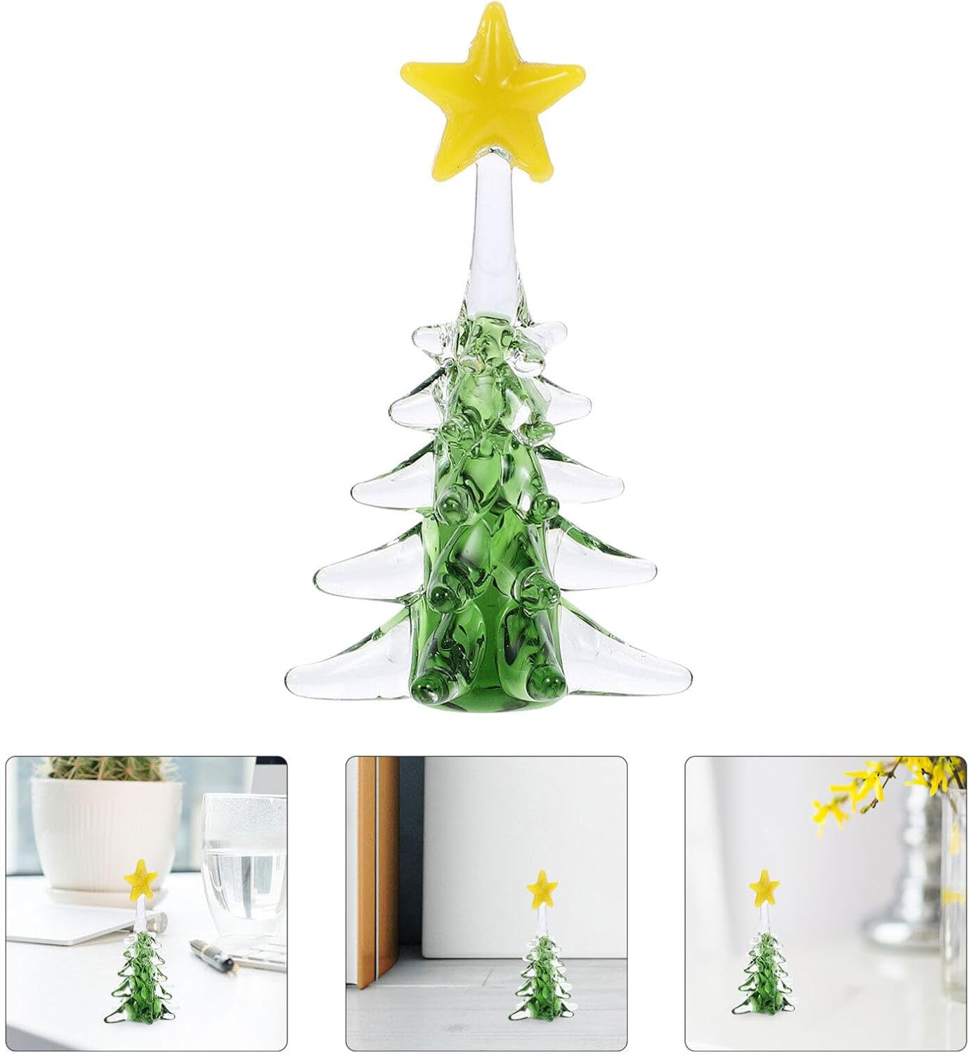 DECHOUS Decor Christmas Ornaments Tabletop Xmas Trees Christmas Supplies Tabletop Trees Christmas Tree Ornaments Christmas Trees Christmas Party Trees Xmas Pentagram Crystal Fireplace image number 2