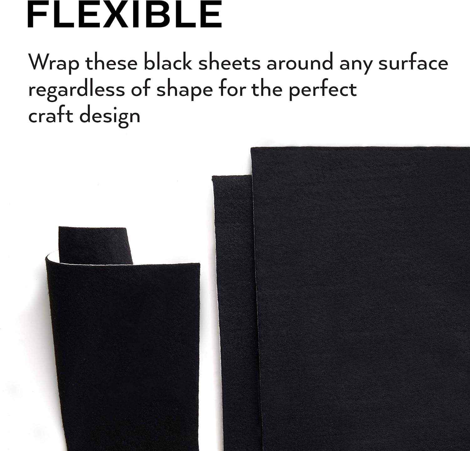 ARTEZA 8.3X11.8 Black Adhesive Backed Felt Fabric Sheets, Bulk Pack of 20, 3/64&sup3;(1Mm) Thick, Self-Adhesive and Flexible, for a Variety of DIY and Arts and Crafts Projects image number 2