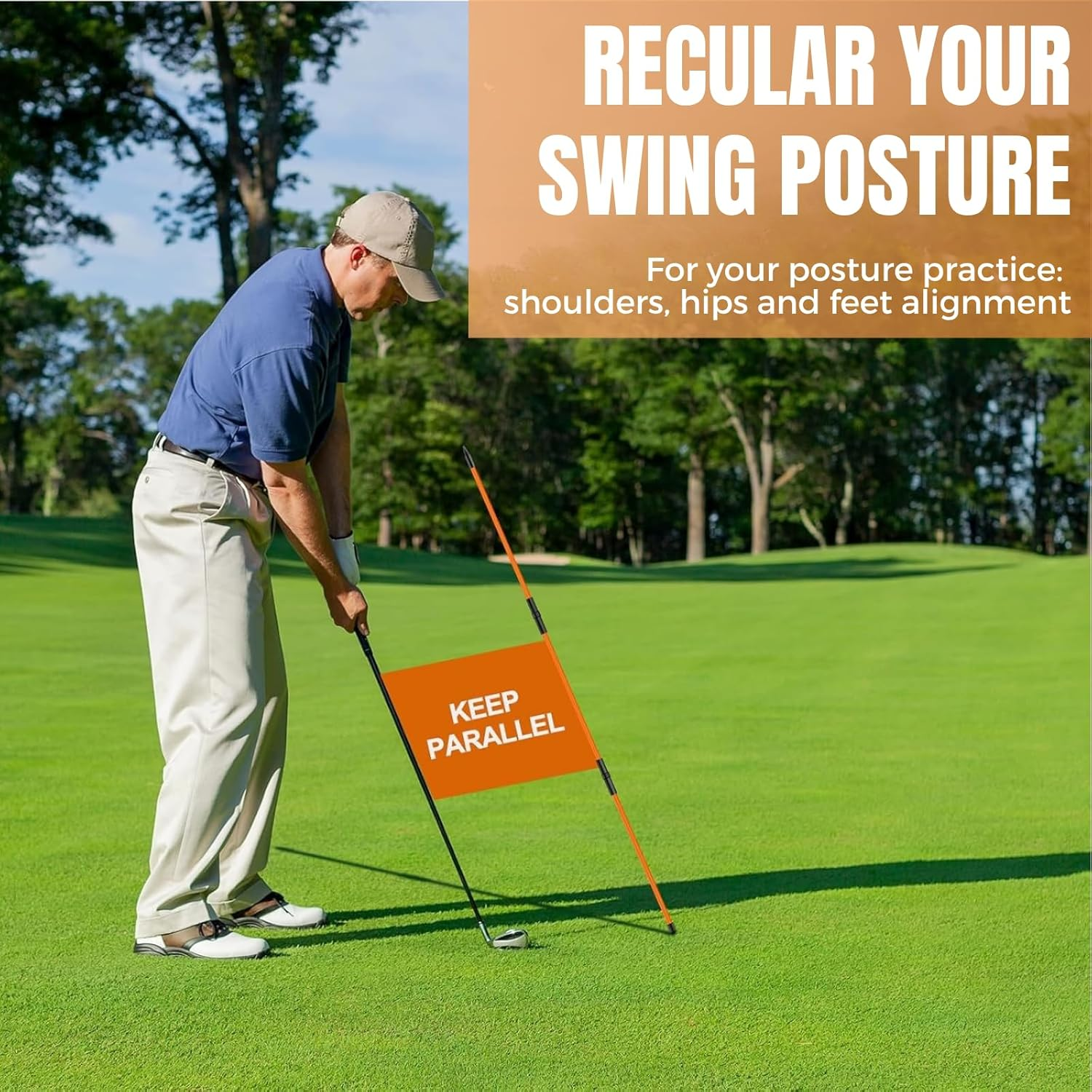 2 Pack Golf Alignment Sticks - Collapsible Golf Practice Rods for Aiming, Putting, Full Swing Trainer, Posture Corrector with Clear Tube Case, Golf Training Equipment image number 3