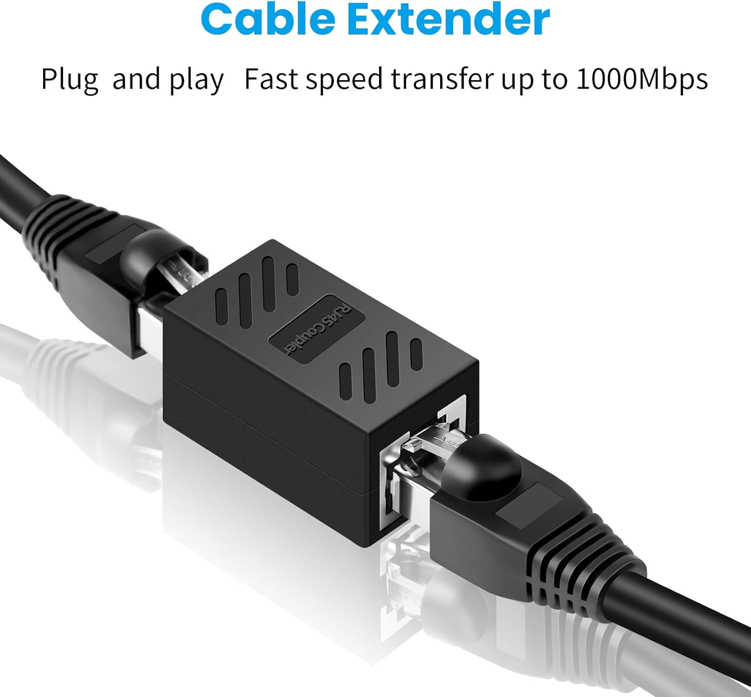 RJ45 Coupler, Ethernet Network Cable in Line Coupler for Cat7/Cat6/Cat5E/Cat5, Ethernet Network Cable Extender Female to Female (4 Pcs) image number 1