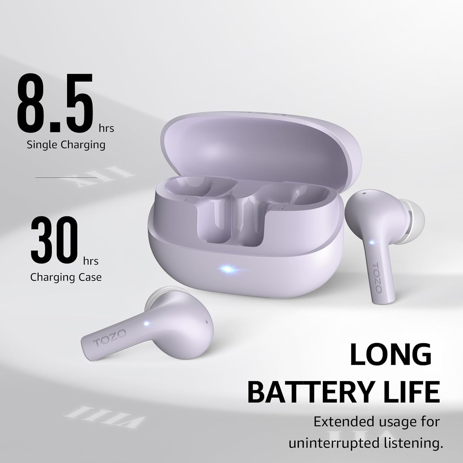 TOZO New E2 Wireless Earbuds with Call Noise Cancellation, App Customize 32 Eqs, 10Mm Drivers Powerful Bass, 30H Playtime, 2 Mics for Clear Calls, Bluetooth 5.3 Headphones, Comfort Fit In-Ear Headset