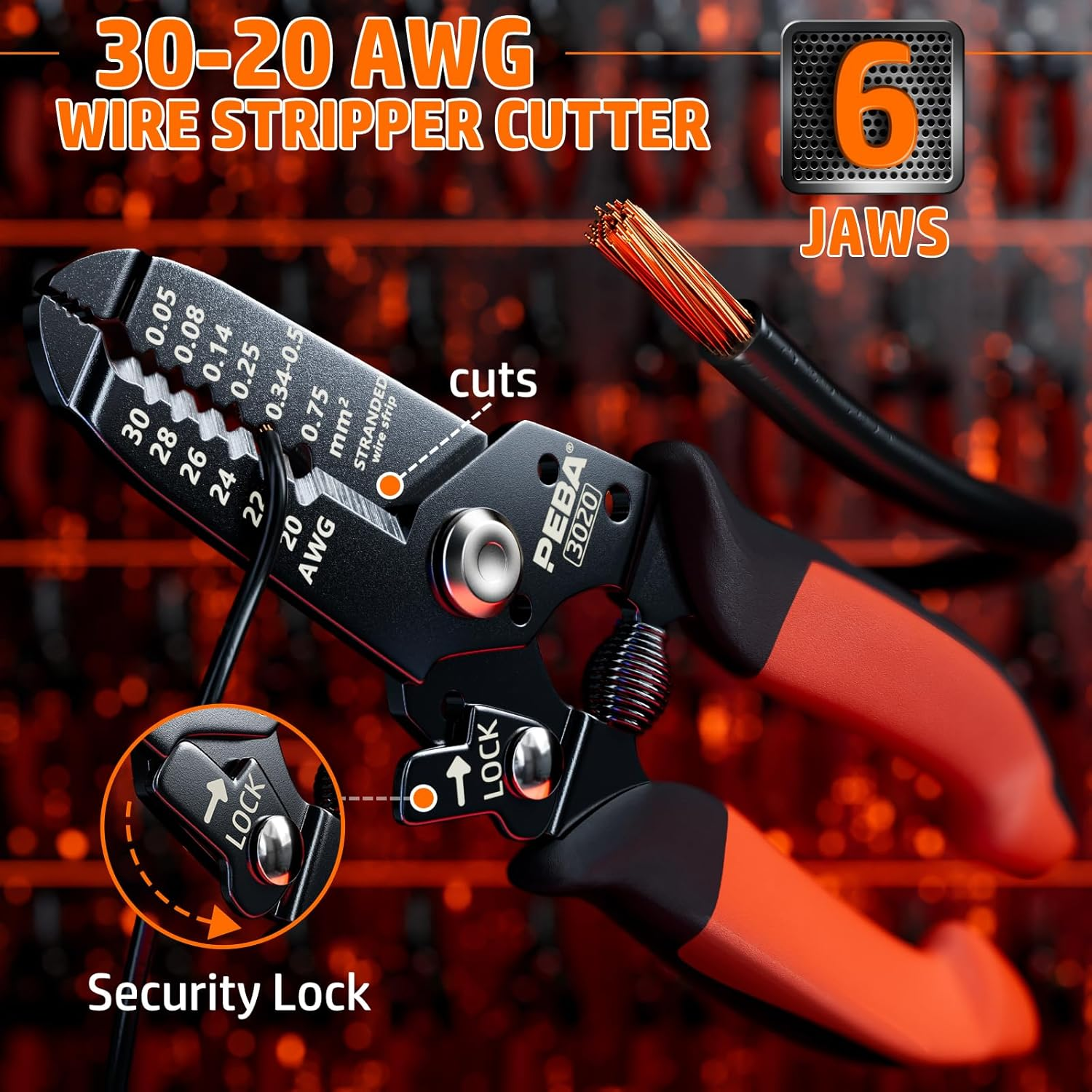 PEBA JST Crimping Tool, Ratcheting Crimper for Micro Connector Pin with 24 Styles JST-SM/JST-XH/JST-PH 2.0Mm Connector Kit, AWG32-20 Crimping Pliers for JST Series,Dupont, Molex,Kf2510 Connectors image number 1