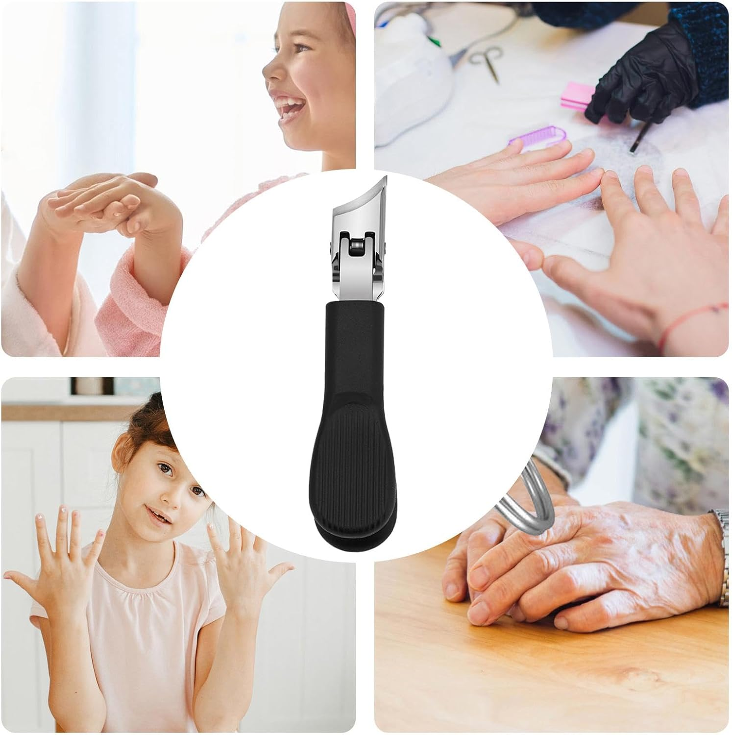 Finger Nail Clippers - Stainless Steel Wide Jaw Opening Nail Clippers - Long Handle Fingernail Trimmer Slanted Nail Cutter for Seniors - Orange1 image number 7