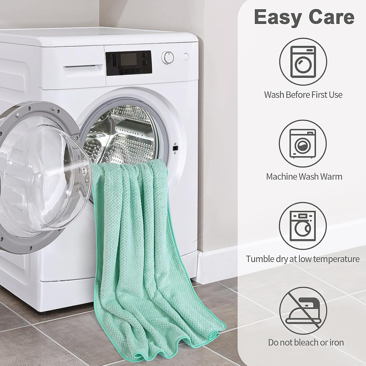 YURIRIA Bathroom Towels 2 Pack Ultra Soft Water Absorbent Towel Set for Quick Drying Microfiber Towels in Bathrooms, Beach, Swimming Pool, Gym, and Spa Centers (Pink+Green)