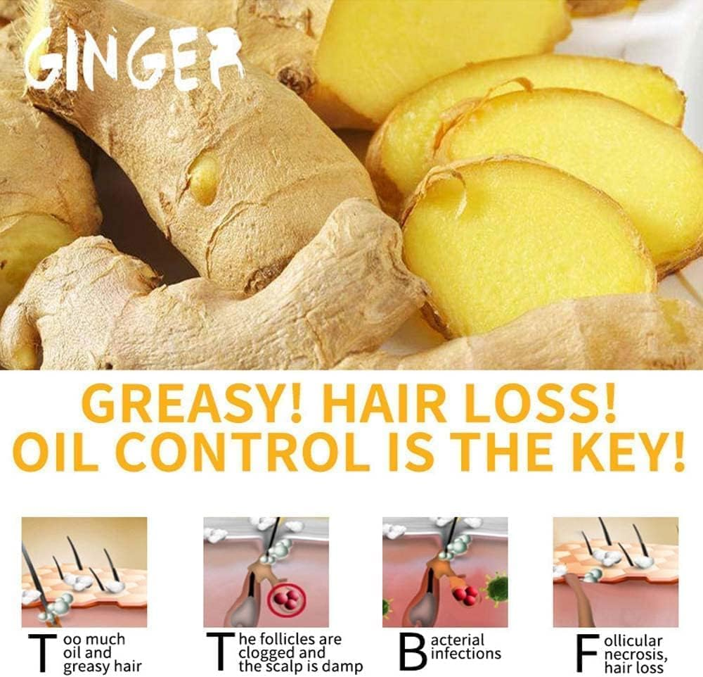 Apioud 2Pcs Ginger Hair Regrowth Shampoo Bar, Organic Solid Shampoo Bar Anti-Hair Loss Natural Ginger Shampoo Soap for Hair Growth Repair