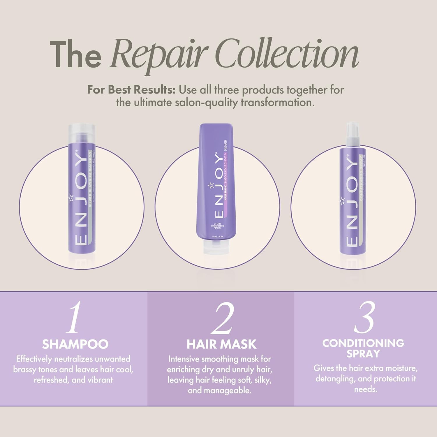 ENJOY Silver Platinum Shampoo 10.1Oz/ 300Ml image number 6