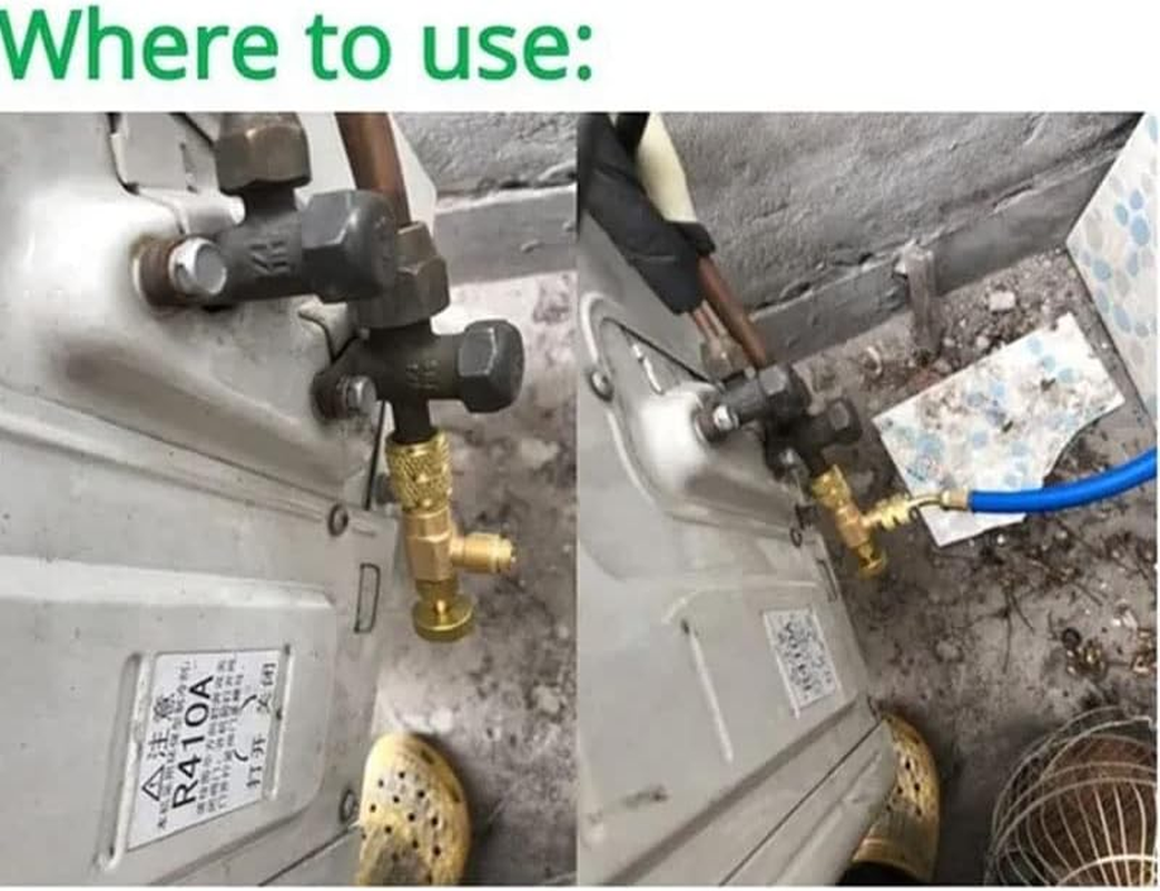 2Pcs Multifunctional R22/R410A Refrigeration Charging Adapter,Air Conditioning Charging Valve 1/4" SAE Male to 5/16"SAE Famale Safety Adaptor image number 5