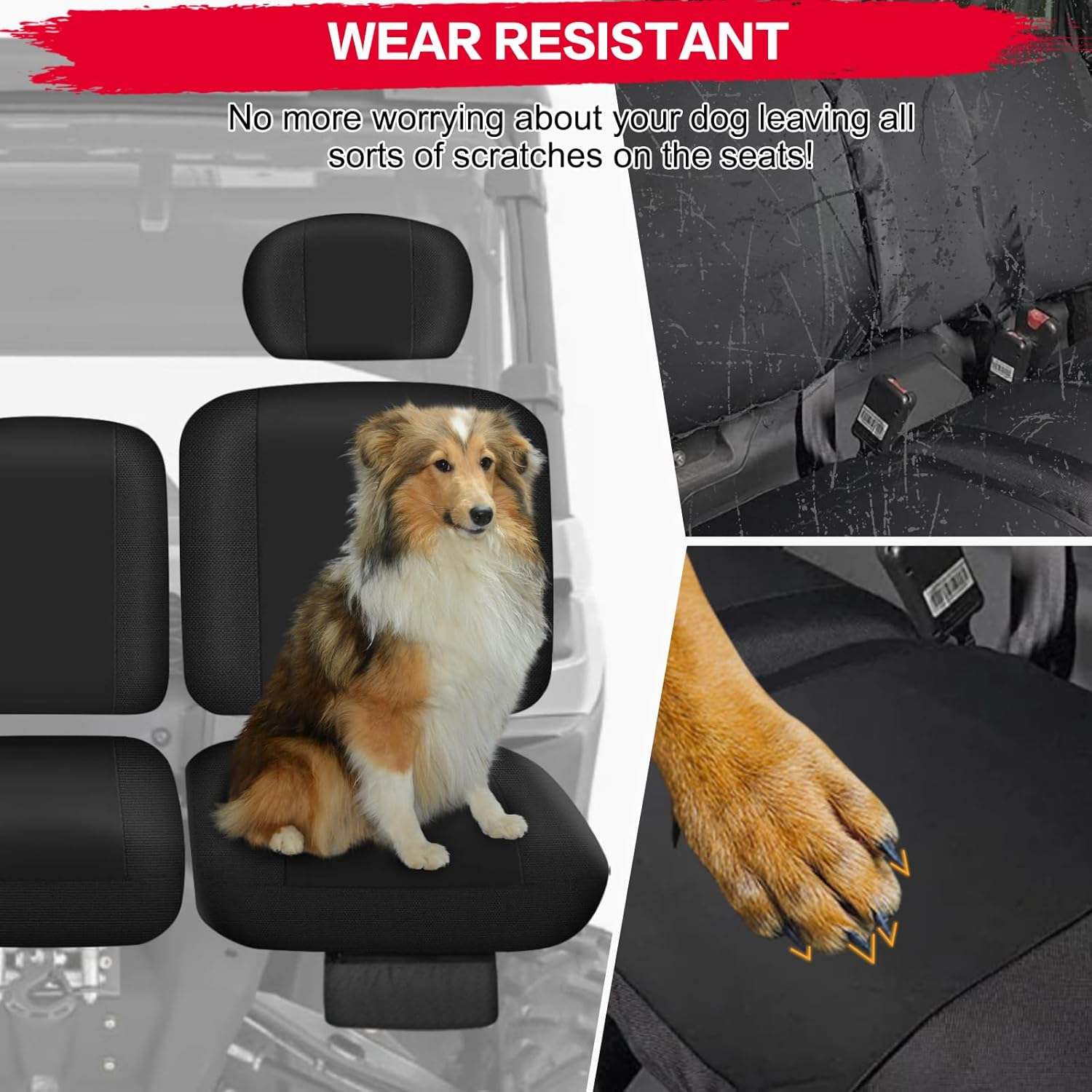 Smotrcc Defender Seat Covers with Storage Pockets - Waterproof PU Coatin Compatible with 2016-2024 Can Am Defender All Models, Split Bench Seat Covers for UTV, Defender Accessories image number 2