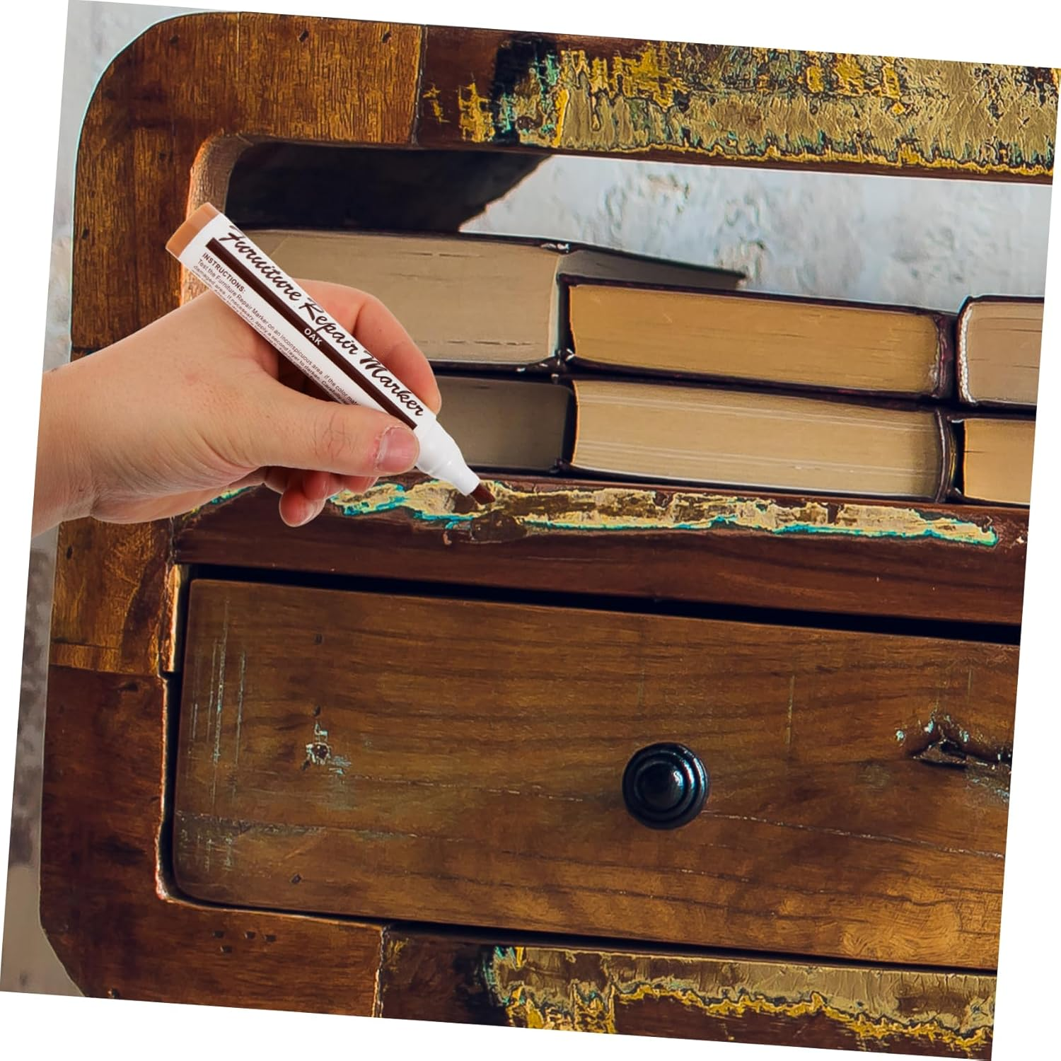 Wood Furniture Repair Kit 13Pcs Set Wood Stain Pens and Crayons for Scratch and Floor Repair, Multi-Color Touch-Up Markers for Cabinets, Tables, and Doors, Suitable for Home And image number 2