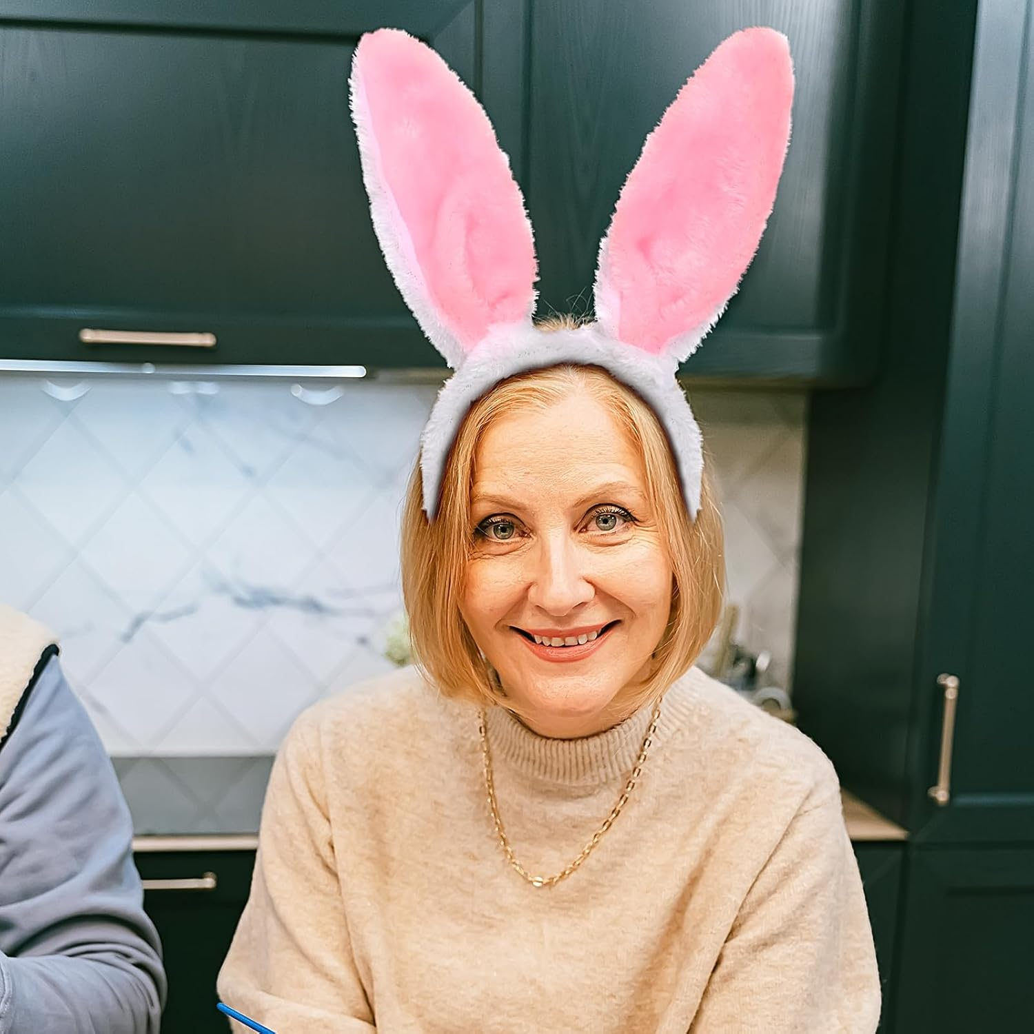 Rabbit Plush Ears Headband Easter for Kid'S Party, Bunny Hairbands Easter Bunny Ears Headband Plush Hairband Soft Touch Bunny Ears Hair Bands for Kids Girls Party image number 3