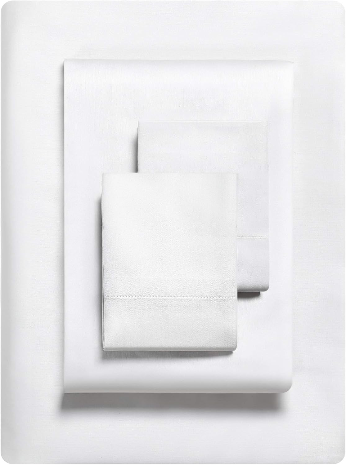 Vera Wang - King Sheet Set, Luxury Sateen Cotton Bedding, 800 Thread Count, Soft & Smooth Home Decor (White,4 Pcs, King) image number 6