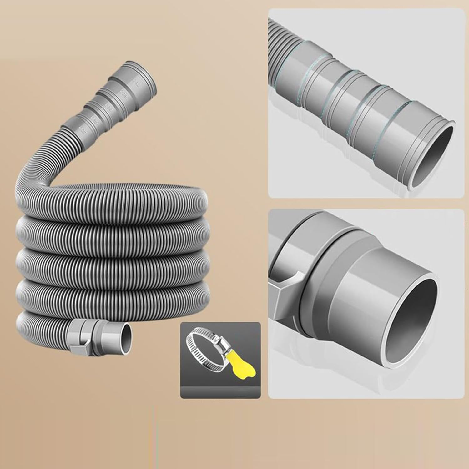 Sewer Hose for RV &ndash; Leakproof Caravan Drain Pipe, Flexible Waste Disposal Tube | Foldable Adjustable Drainage Hose for Camping Travel Beach Trip Outdoor Vehicle Holiday Trailer Motorhome Campervan San - 2M image number 7