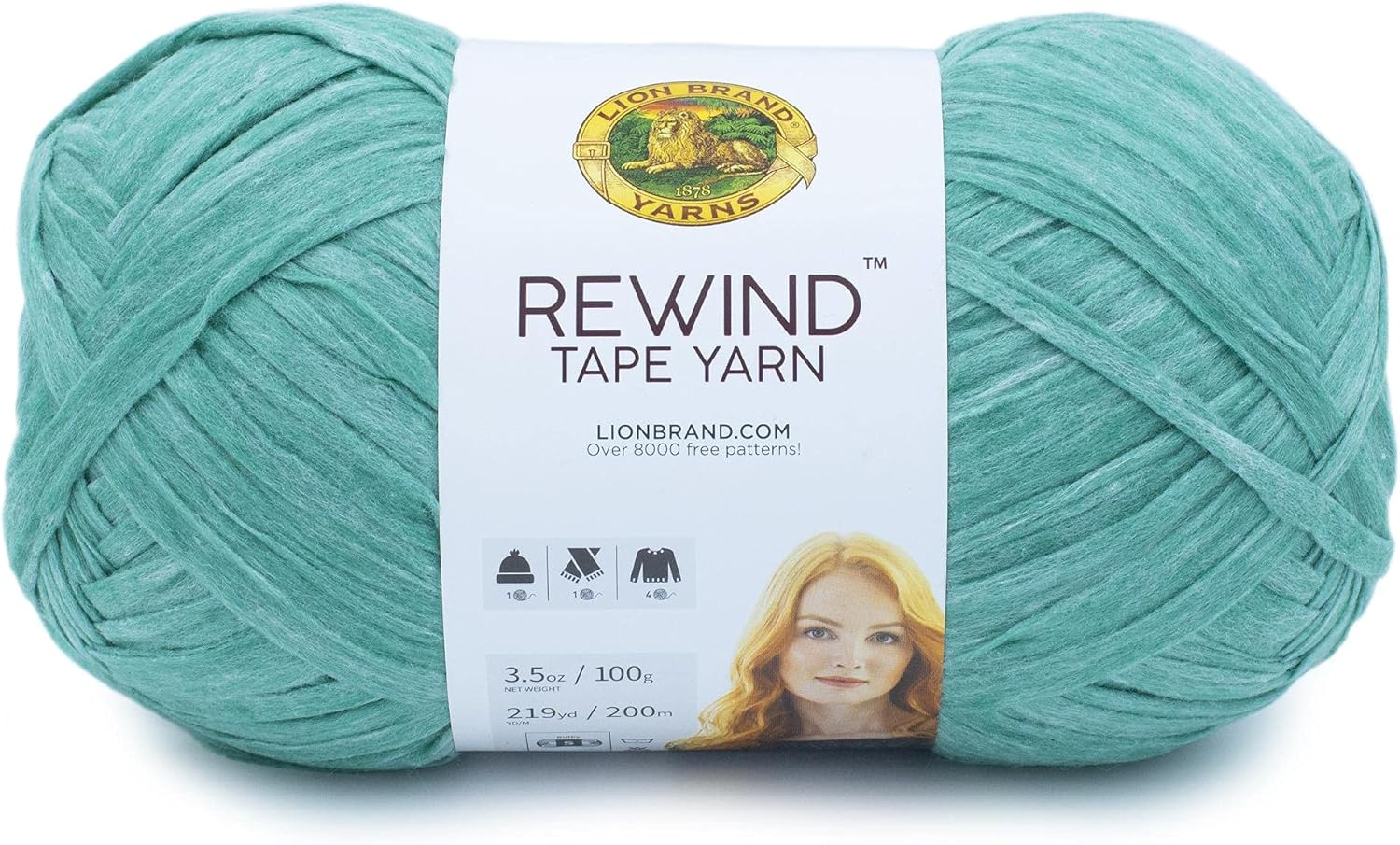 Lion Brand Yarn Rewind Yarn, Yarn for Knitting and Crocheting, Craft Tape Yarn, 1-Pack, Mahogany Rose, 657 Foot (Pack of 1)