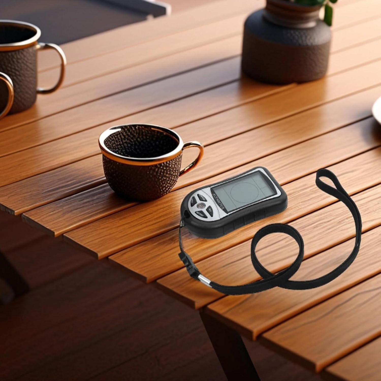 Pocket Altimeter | Multifunction Handheld Temperature Gauge Barometer Compass - Portable Meter Device for Hiking Mountaineering, Time Clock with Backlight