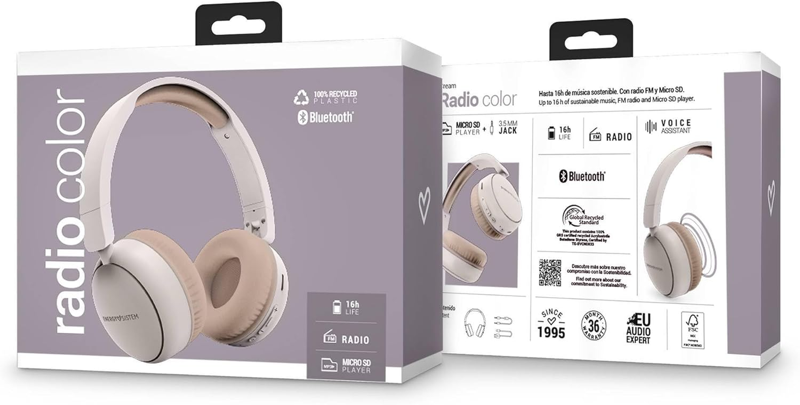 Energy Sistem Radiocolor FM Wireless Headphones One Size
