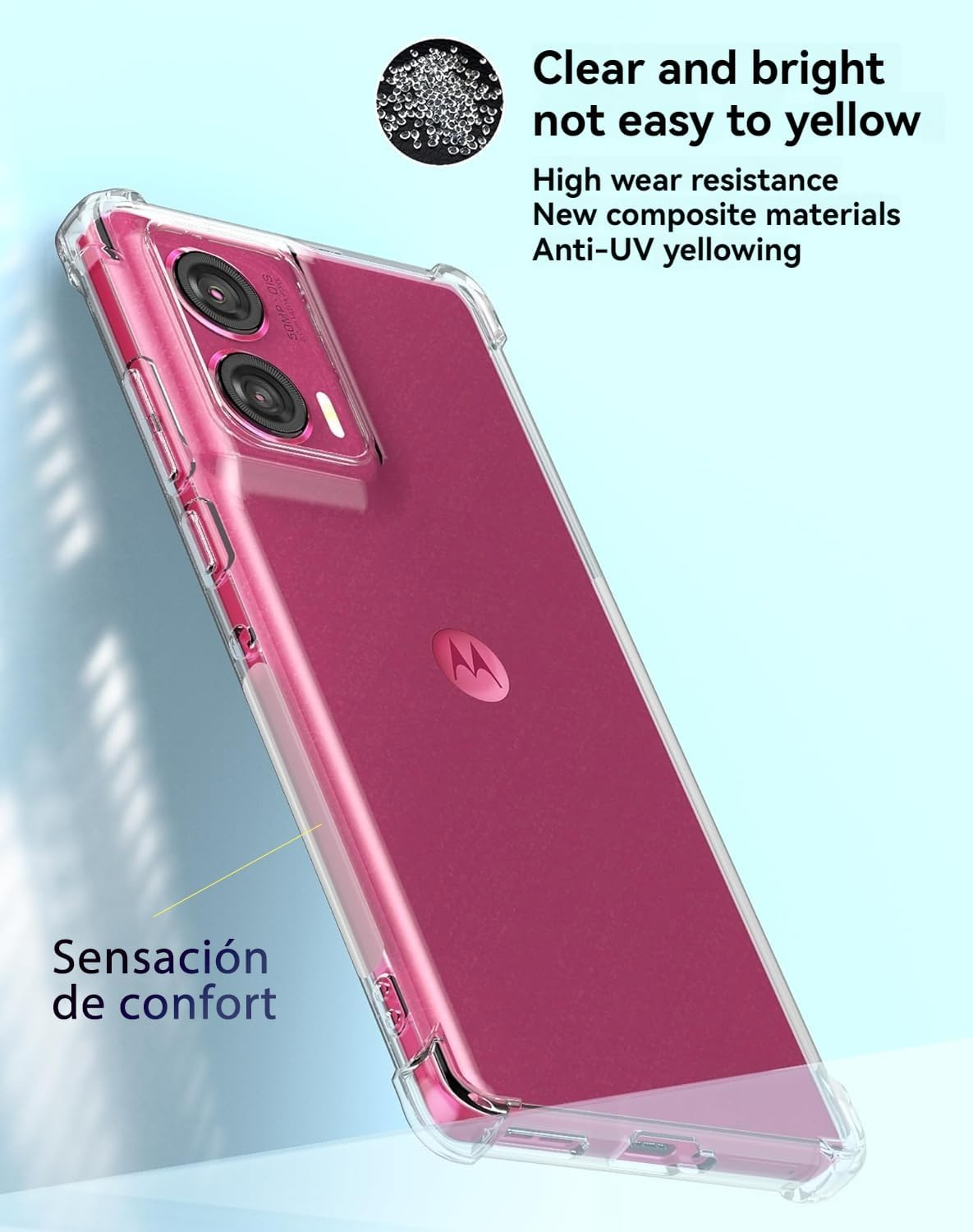 USTIYA Case for Motorola Moto Edge 50 Fusion Clear TPU Four Corners Protective Cover Transparent Soft - Moto Edge 40 5G image number 3