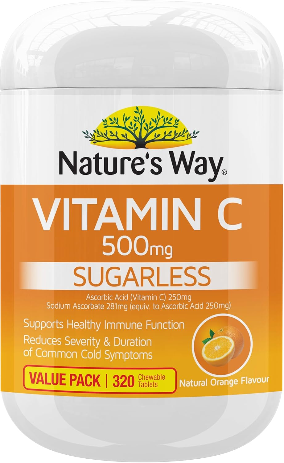 Nature'S Way Sugarless 500Mg Vitamin-C 320 Tablets