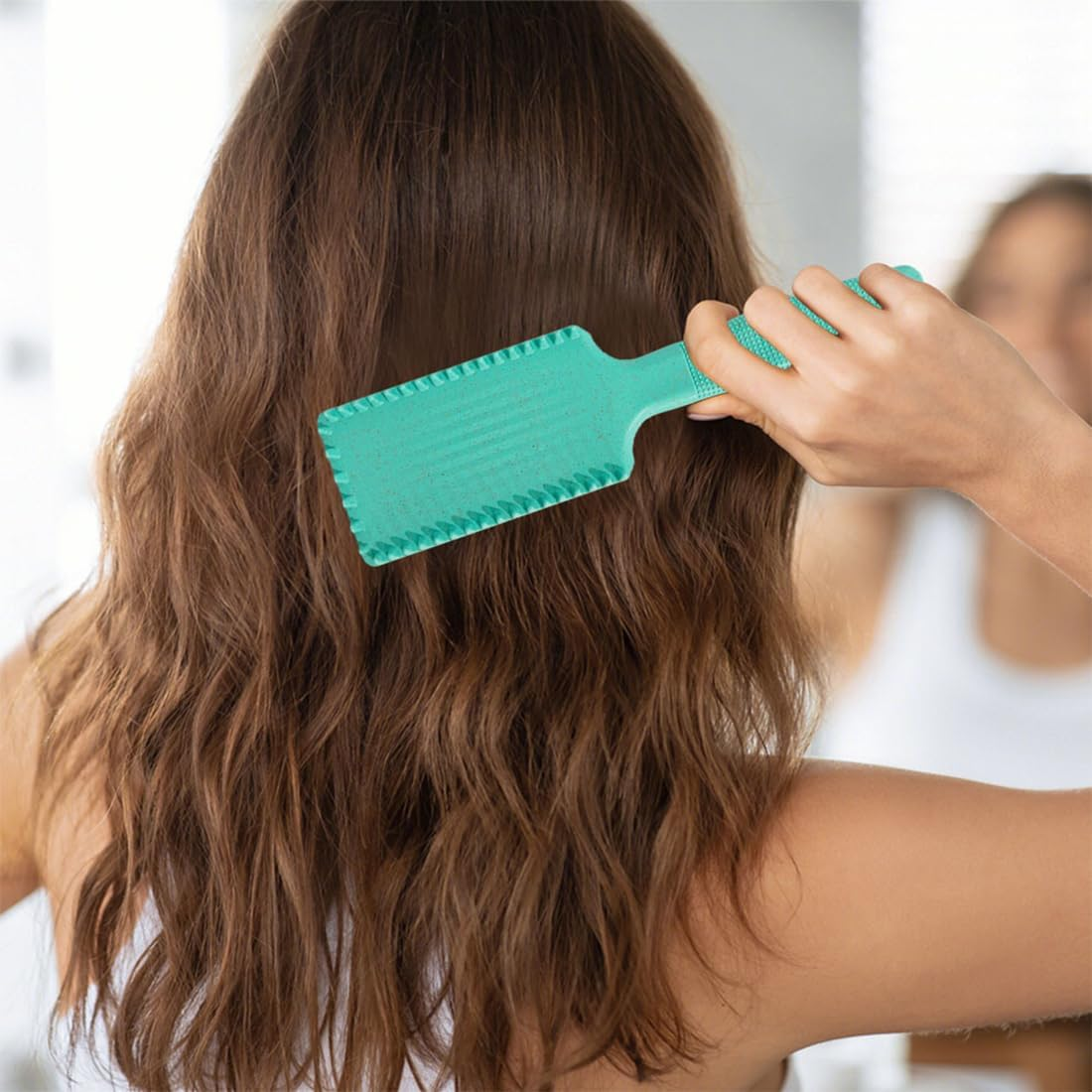 JAWUZ Curling Brush, Curl Brush, Organic Hair Brush without Pulling, Wild Boar Bristles Brush (Green) image number 5