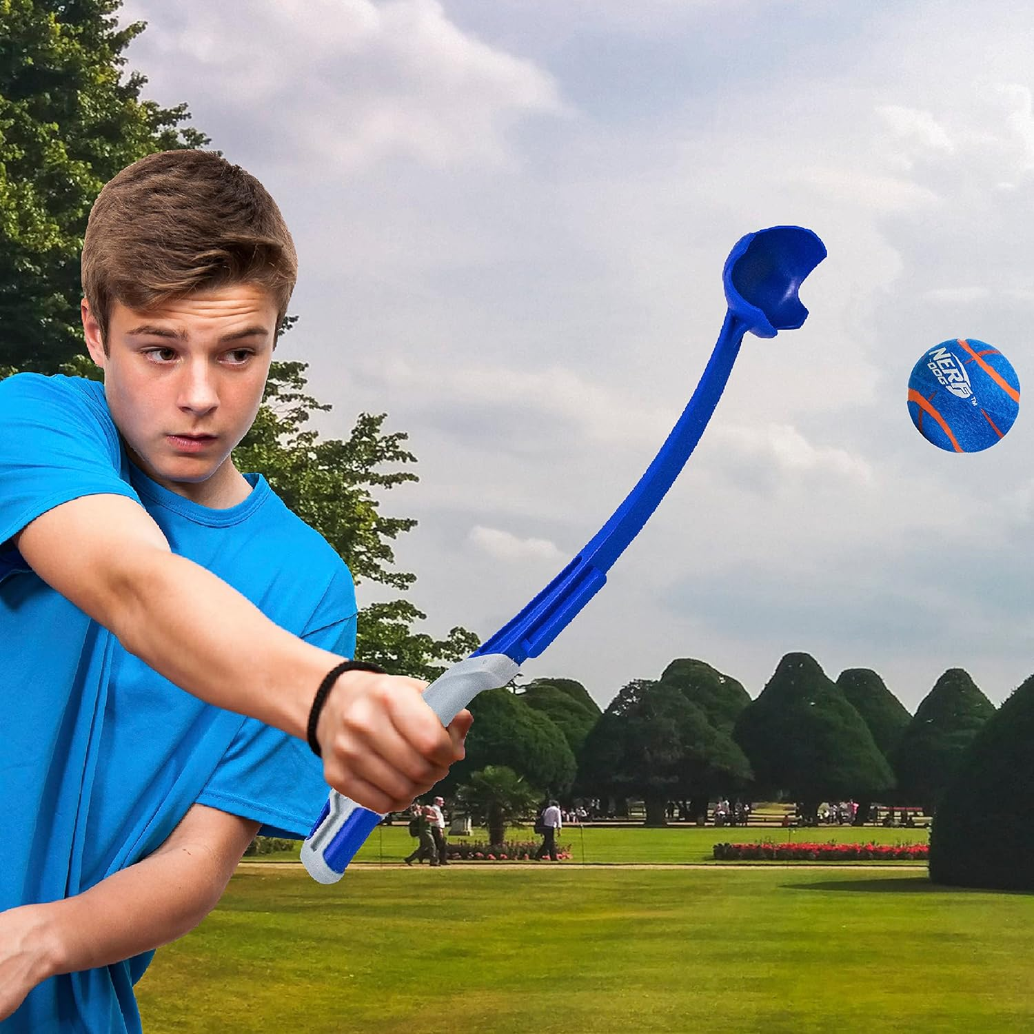 25In Translucent Air Strike Thrower with 2.5In Non-Squeak Tennis Ball and 2.5In Foam-Filled Tennis Ball and 2.5In Non-Squeak Sports Ball and 2.5In Rubber Sonic Ball and 2.5In TPR Glow Sonic Ball image number 4