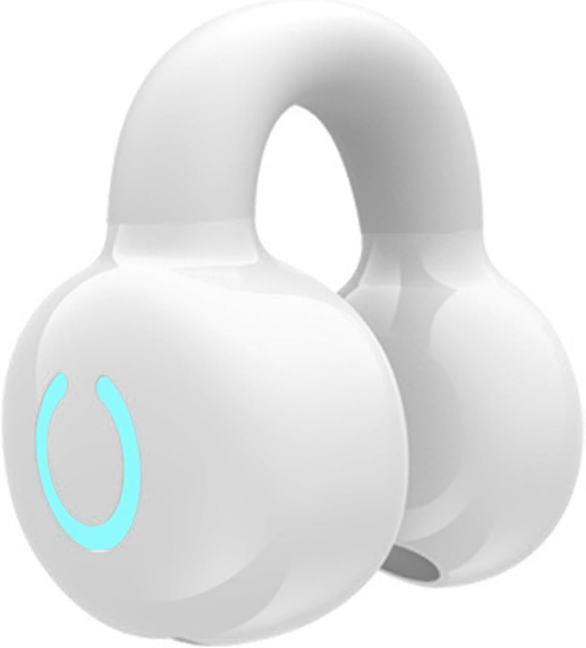 Open Ear Wireless Earbuds, V 5.3 Clip on Earphones, Single Ear Clip Earphones with Noise Cancellation, IPX5 Waterproof, for Sports Running (White)