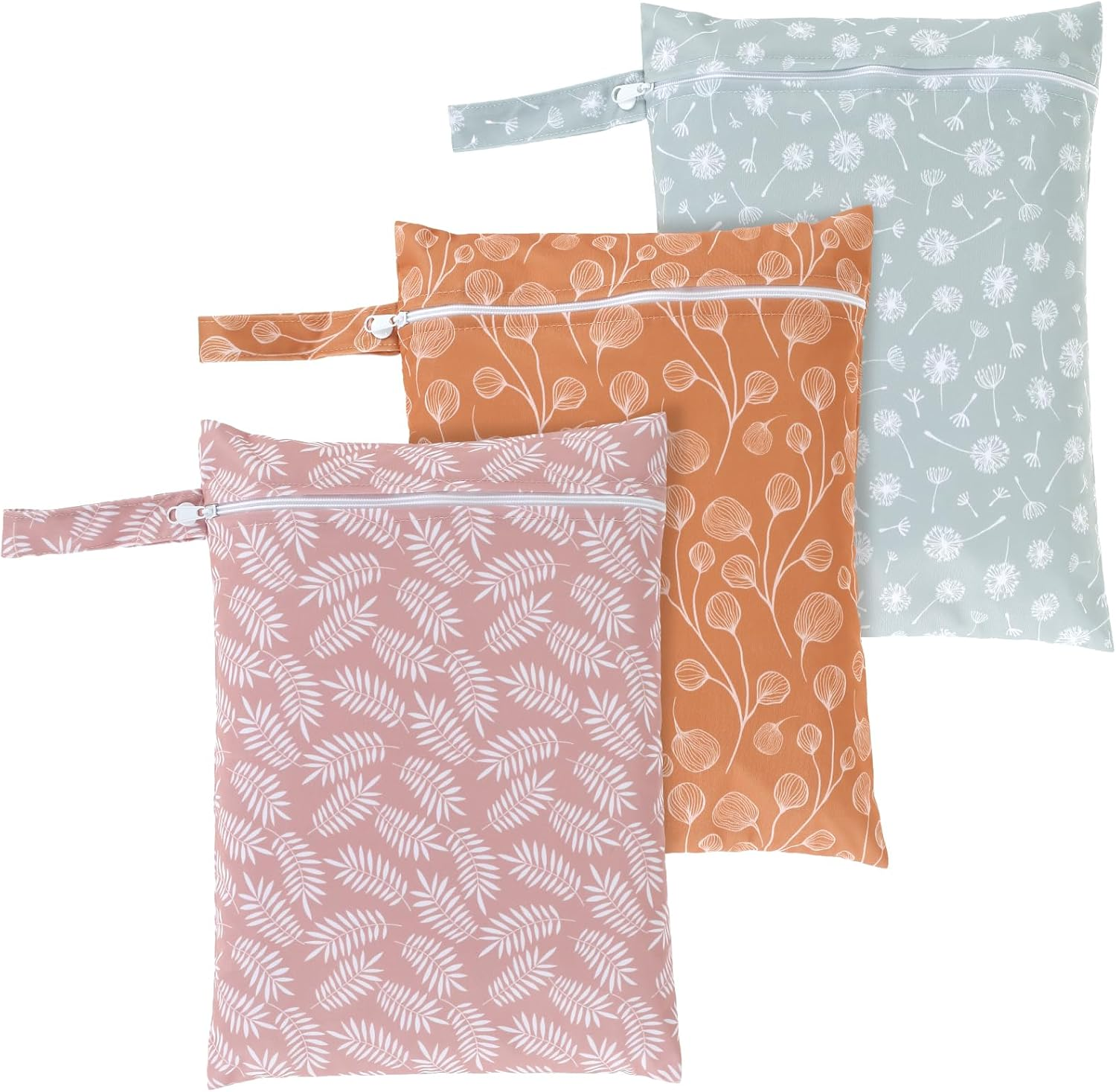 3Pcs Waterproof Wet Bag, Wet Bag Storage Bag Washable Travel Bags with Zipper Closure, Reusable Baby Diaper Bag Organizing Pouches Wet Bag for Swimsuit, Towels, Wet Clothes, Beach, 14" X 11", Style 2,