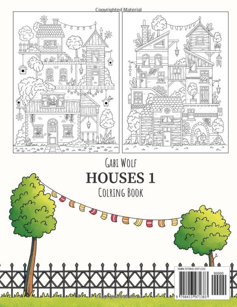 Houses 1 - Coloring Book.: Charming Houses for Coloring. image number 1