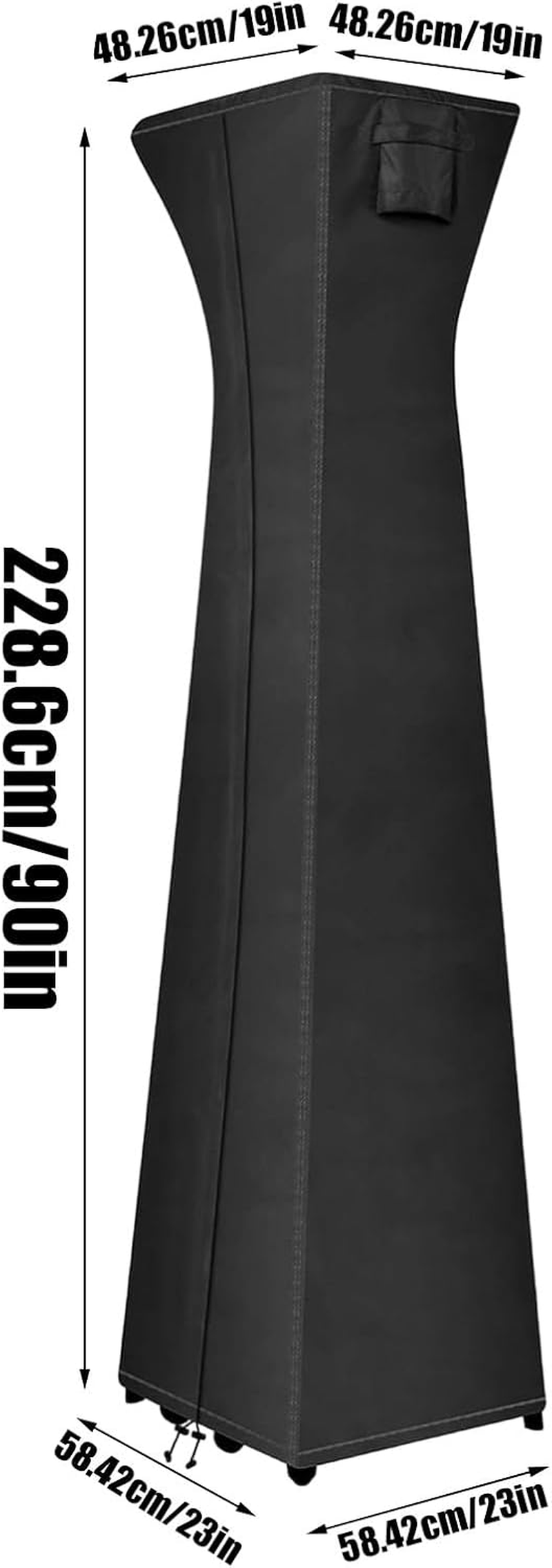 Pyramid Patio Heater Cover - Waterproof Uv-Resistant Protector with Zipper - Stand up Pyramid Heater Cover - for Lawn Deck Backyard Garden Yard image number 6