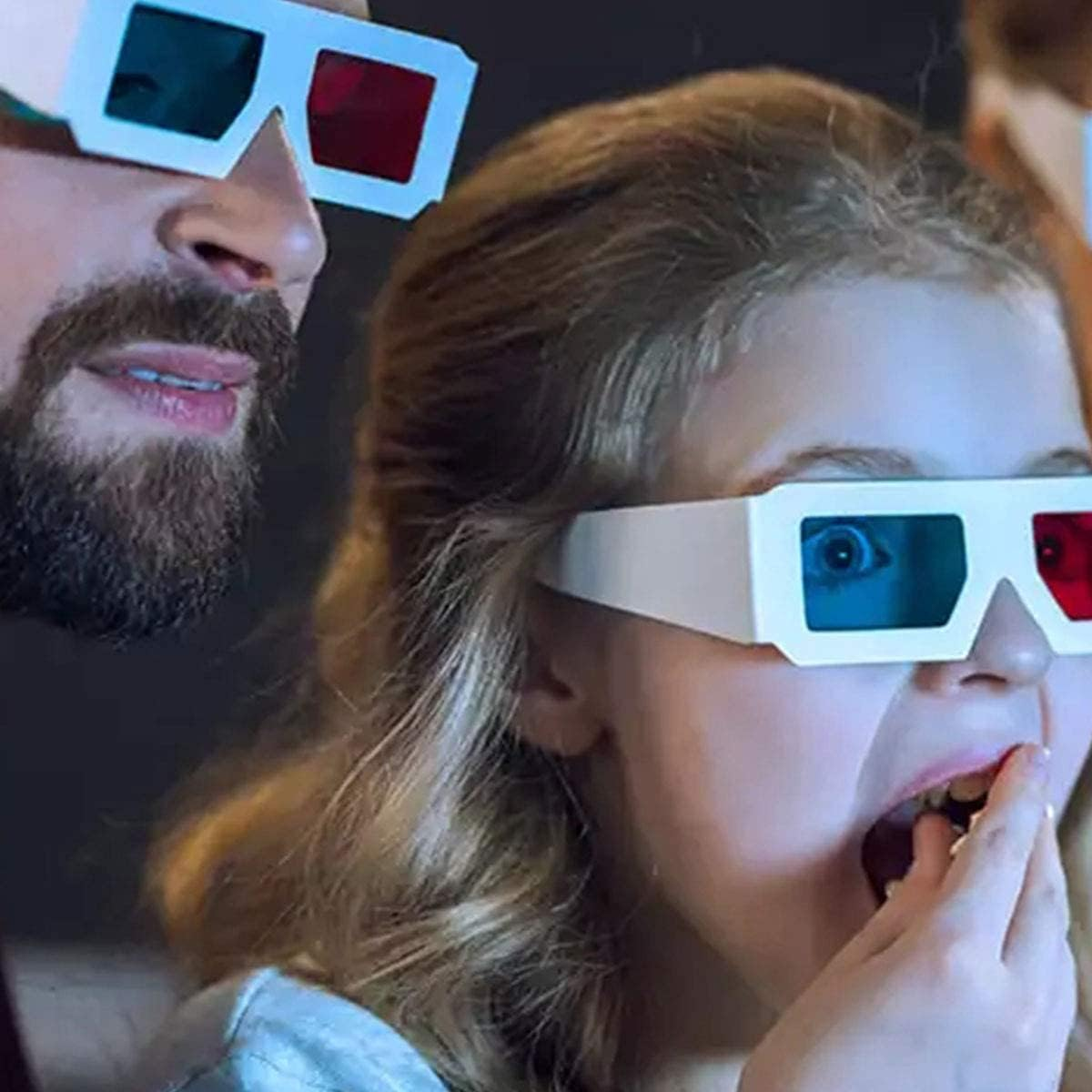 3D Glasses, Cardboard Glasses,10 Pairs of Paper Red and Blue Stereo Eyeglasses for TV, Movie, Game