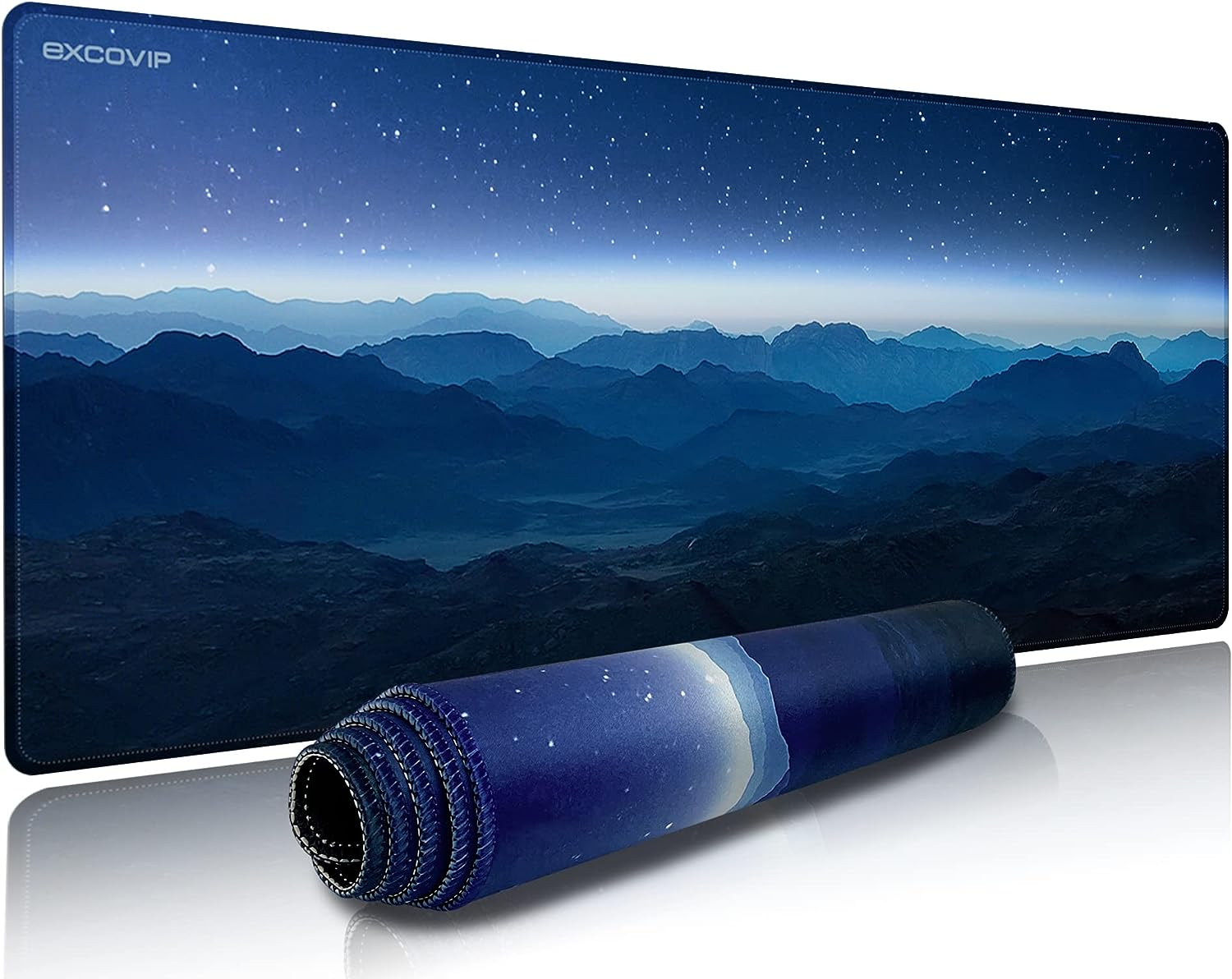 Excovip Large Gaming Mouse Pad,Large Stable Rubber Base Mousepad with Stitched Edges,700X300X2 Mm XL Mousepad,Beautiful Desk Pad for Keyboard and Mouse,Mountain Scenery, 0062