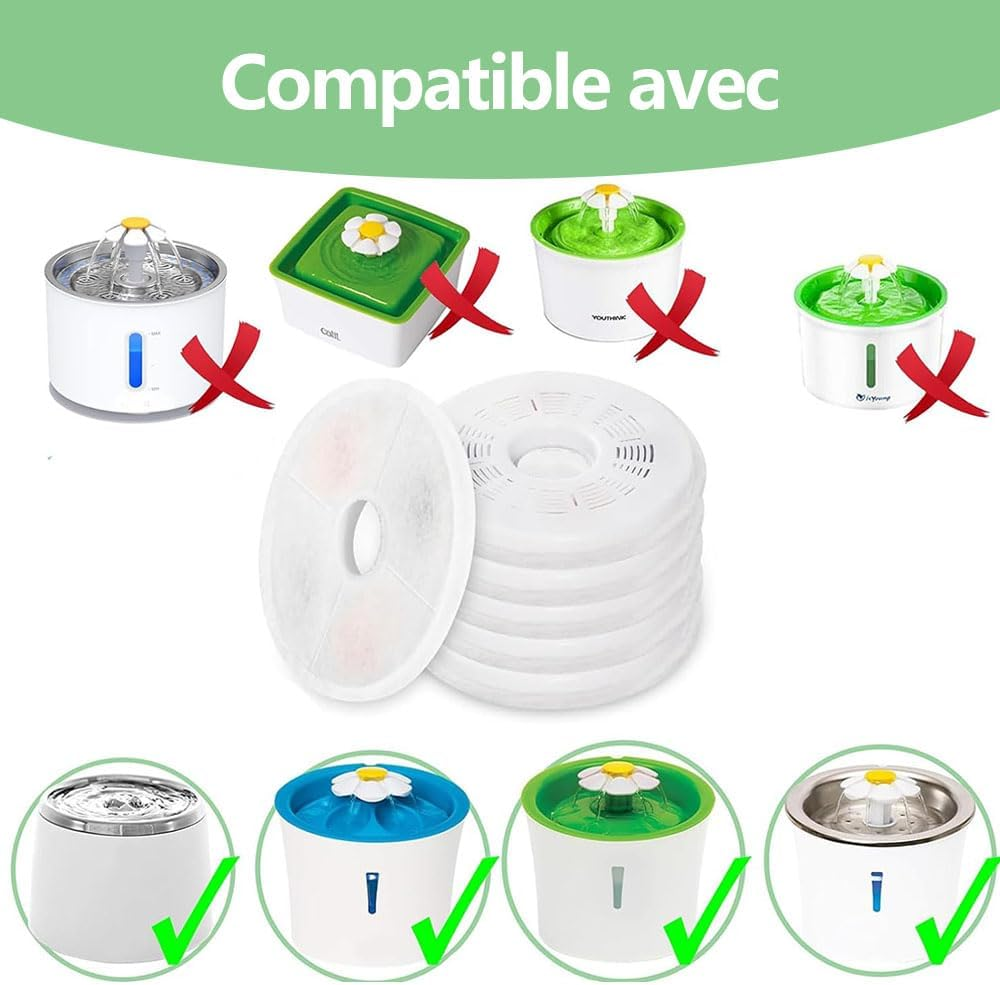 Voarge 6 Pack Cat Fountain Filter 3L Activated Carbon Filter Replacement Filter with Activated Carbon image number 1