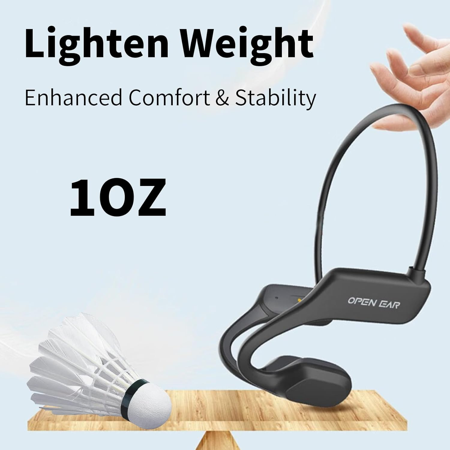 Wireless Headphones Bone Conduction Headphone Bluetooth Sports Headset ，Wireless Open-Ear Waterproof Headphones with Mic, 8Hrs Playtime for Running, Cycling, Gym, Driving, Hiking, Work(Bone X1，Black) image number 5