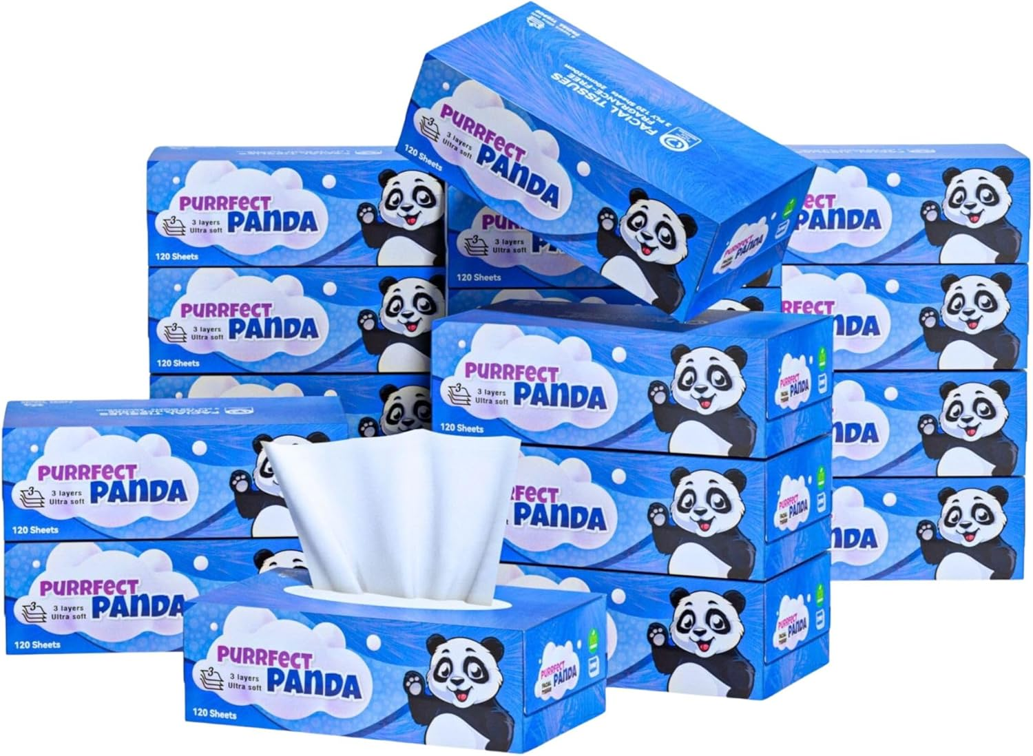 Soft Facial Tissues 24 Packs 3-Ply, Large 120 Tissues/Pack (2880 Total Tissues), Gentle and Absorbent, Ideal for Home, Office, and Travel Use &ndash; Bulk Carton Packaging image number 2